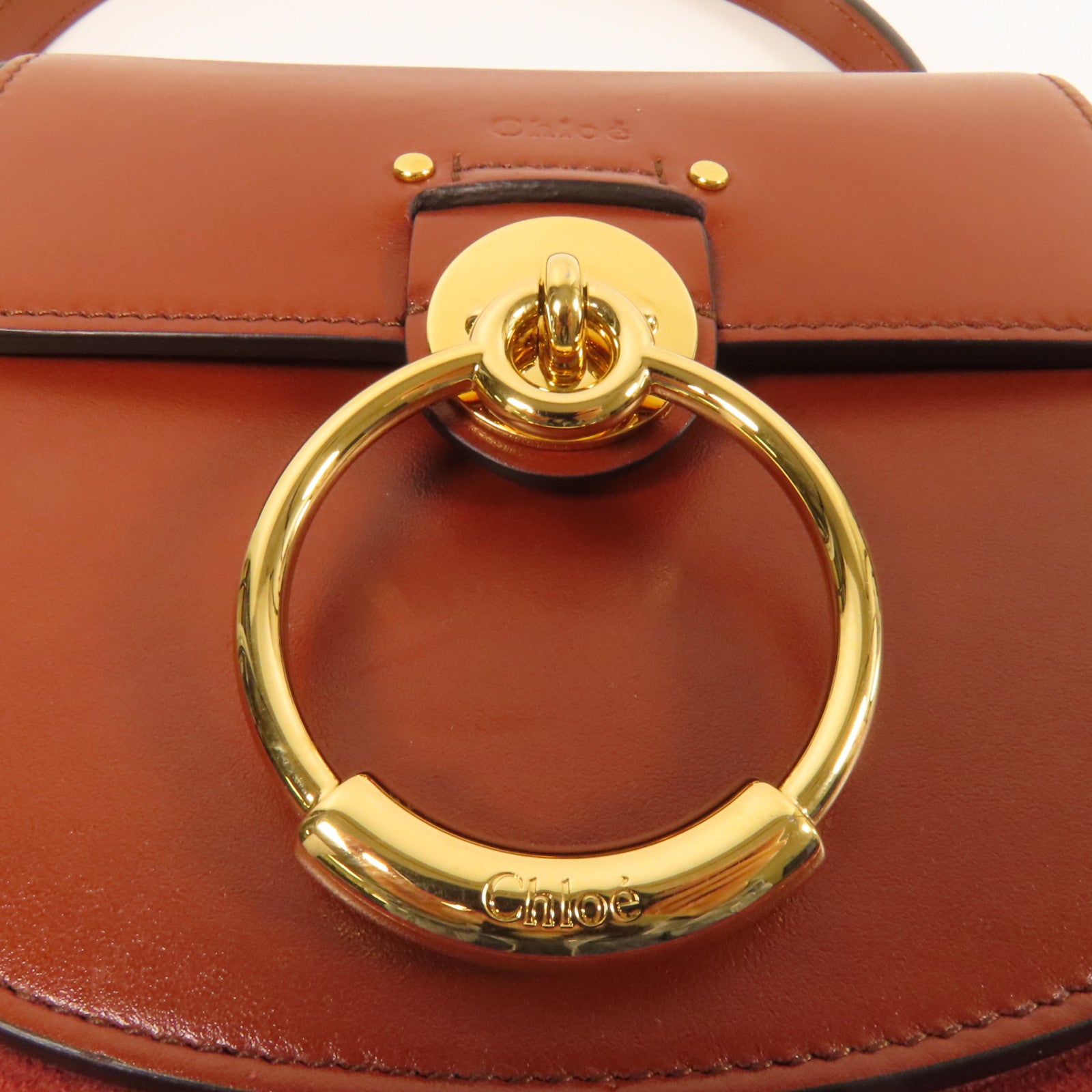 Chloe 牛皮皮革Tess金扣手挽肩背兩用袋