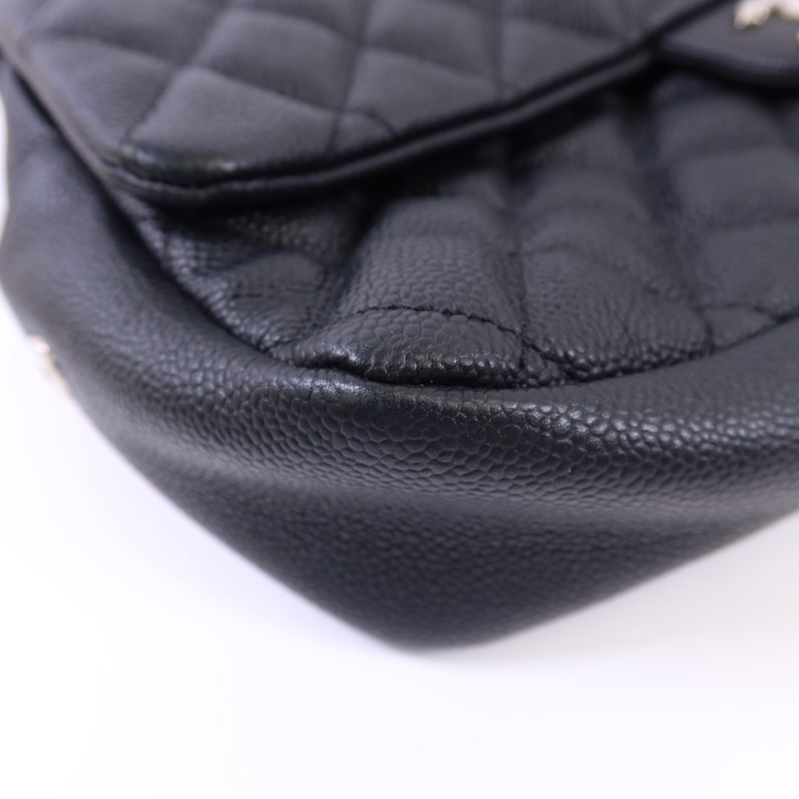 CHANEL 牛皮皮革Chain Shoulder Bag銀扣鏈帶肩背袋