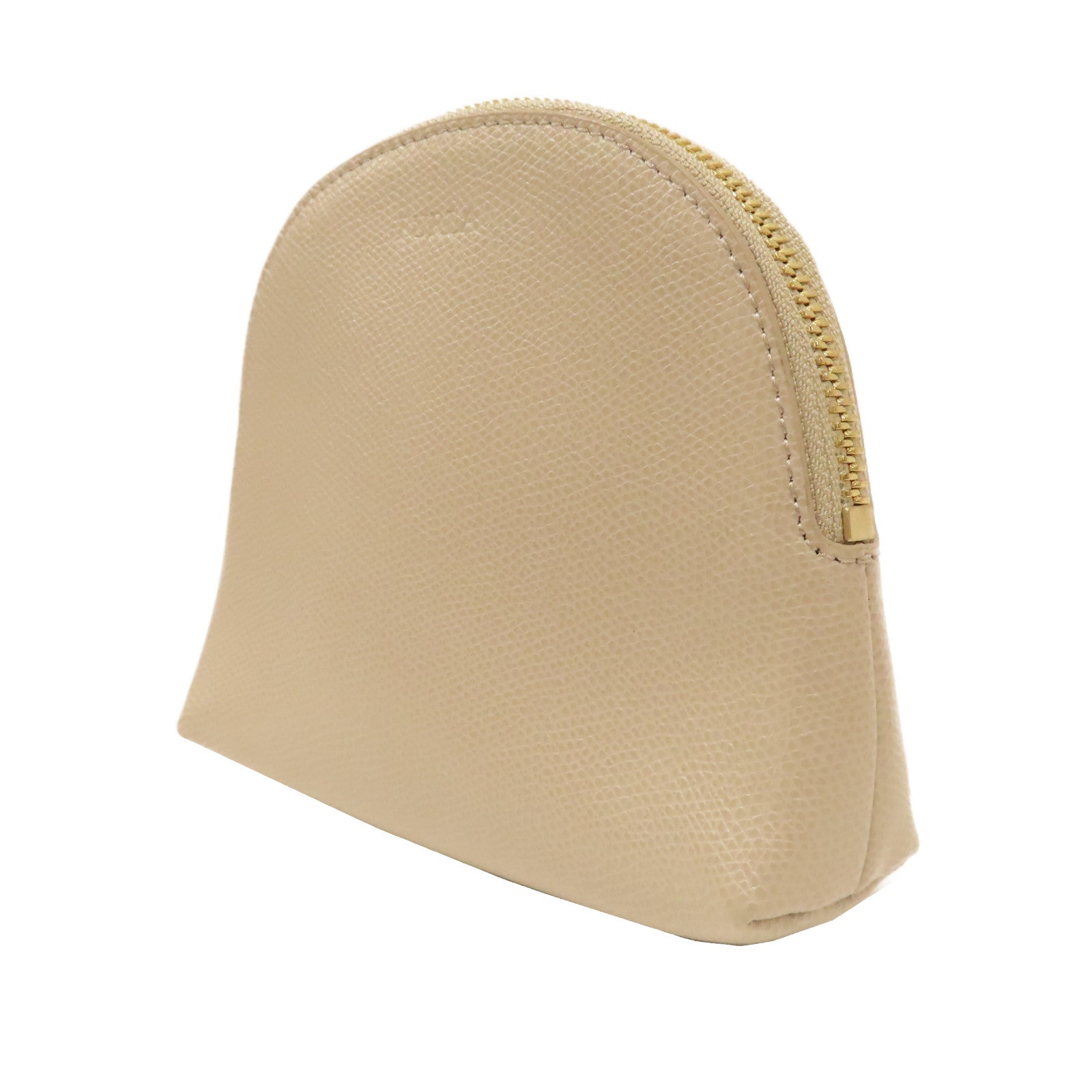 Furla 牛皮皮革Pouch金扣手拿包米色