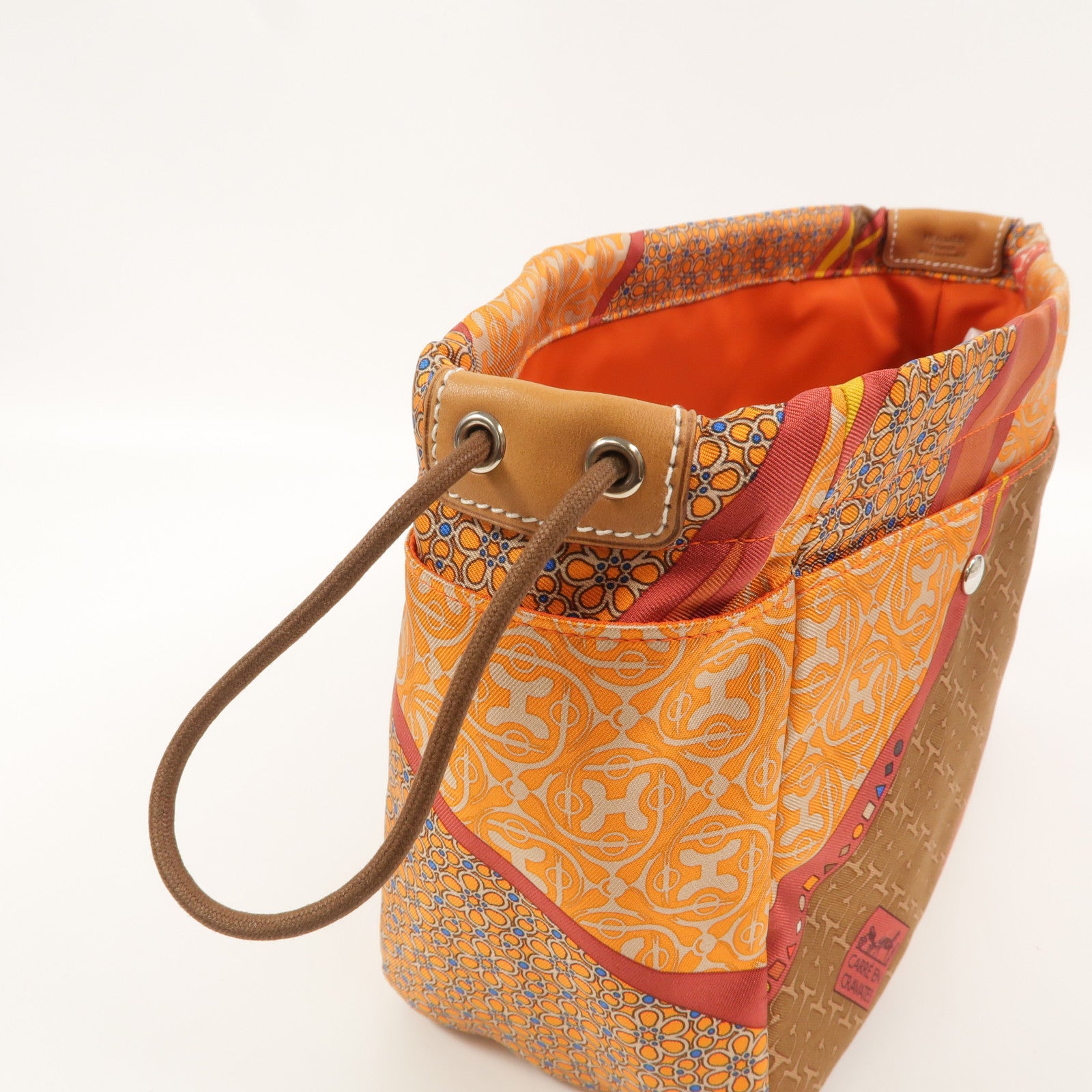 HERMES 絲質/Barenia皮革Fourbi 25 Pouch手拿包