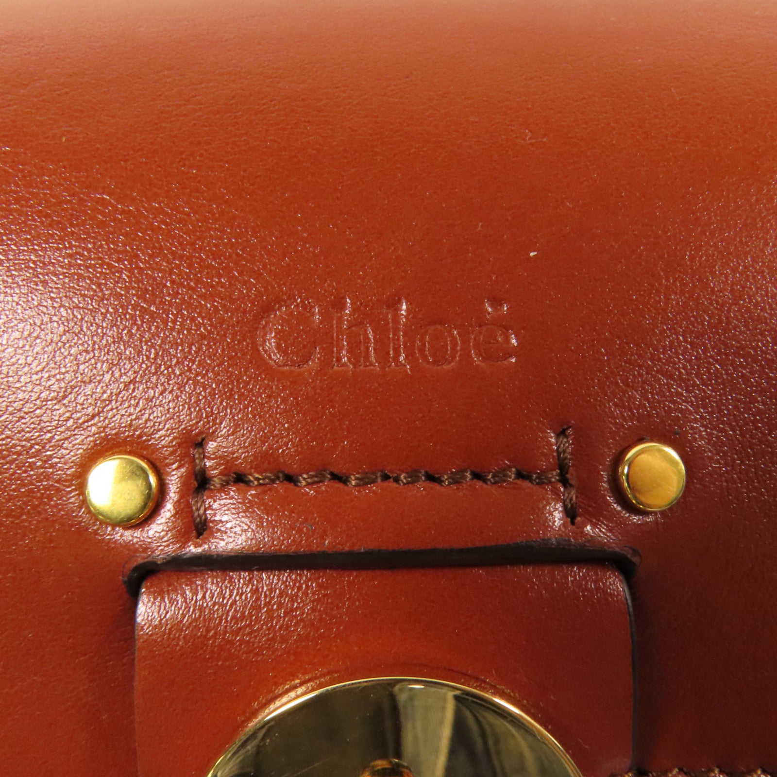 Chloe 牛皮皮革Tess金扣手挽肩背兩用袋