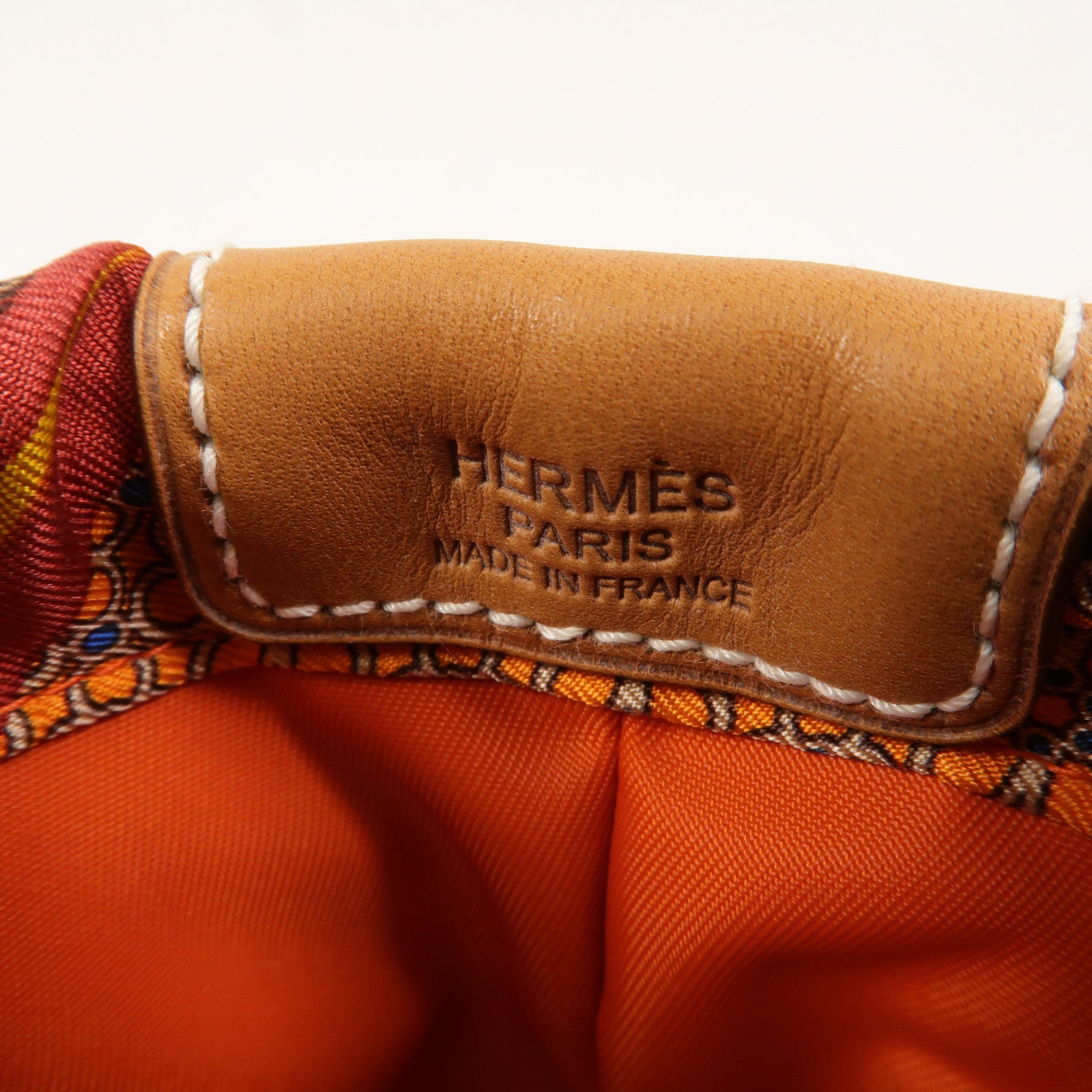HERMES 絲質/Barenia皮革Fourbi 25 Pouch手拿包