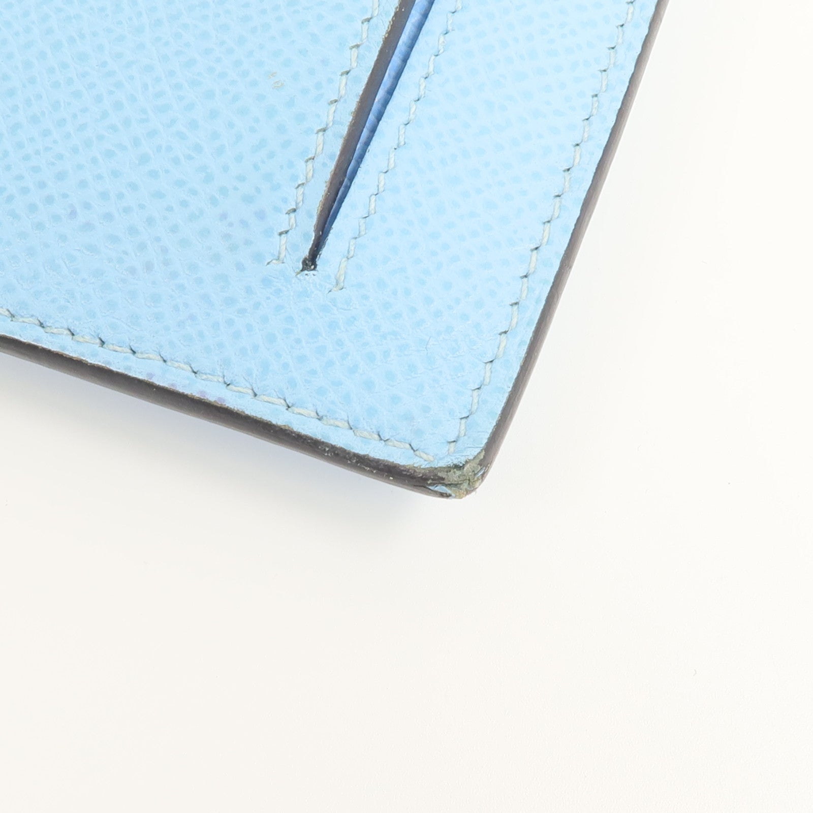 HERMES Epsom皮革Kelly Pocket Compact Wallet錢包Celeste