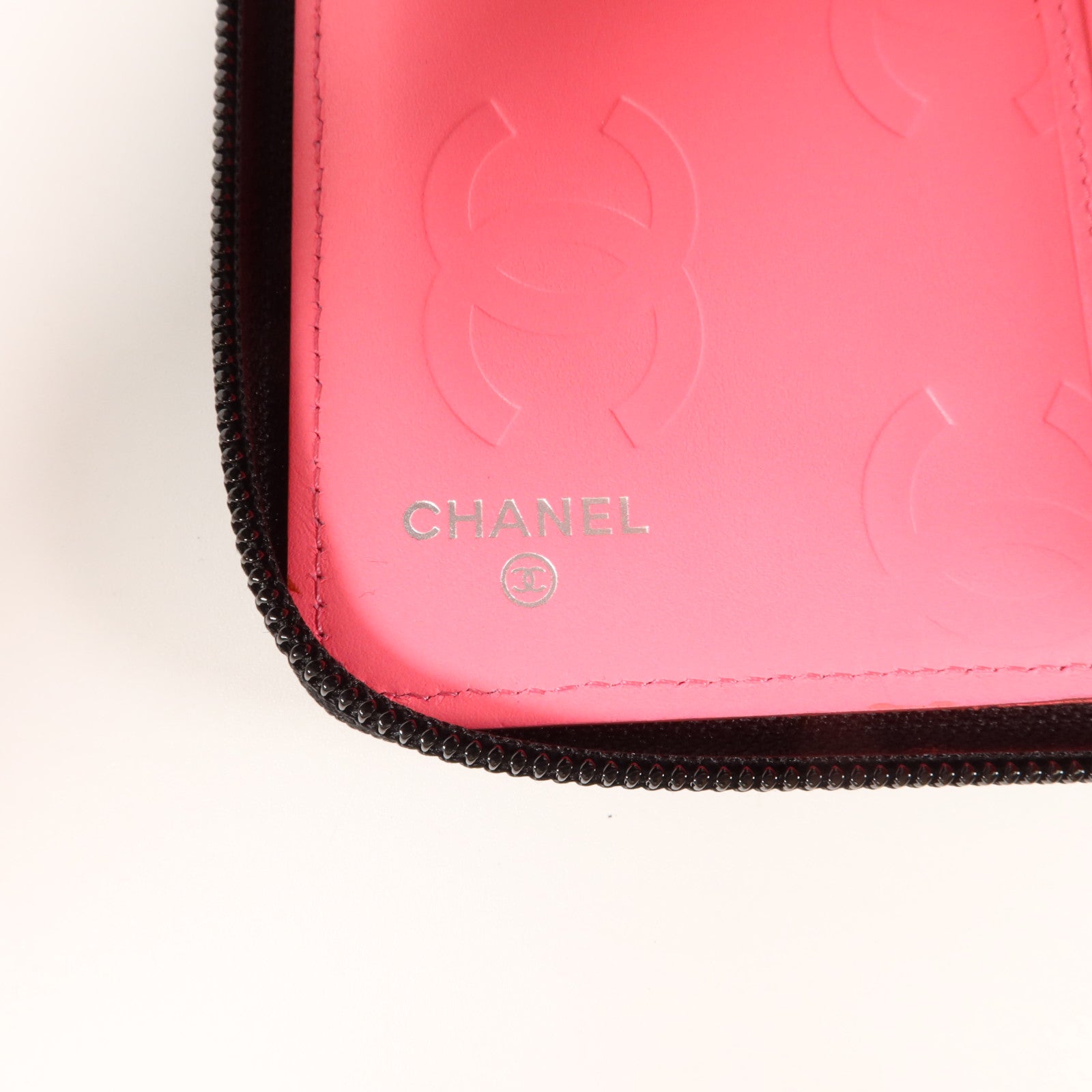 CHANEL 牛皮皮革Cambon Zipper Long Wallet銀扣長錢包