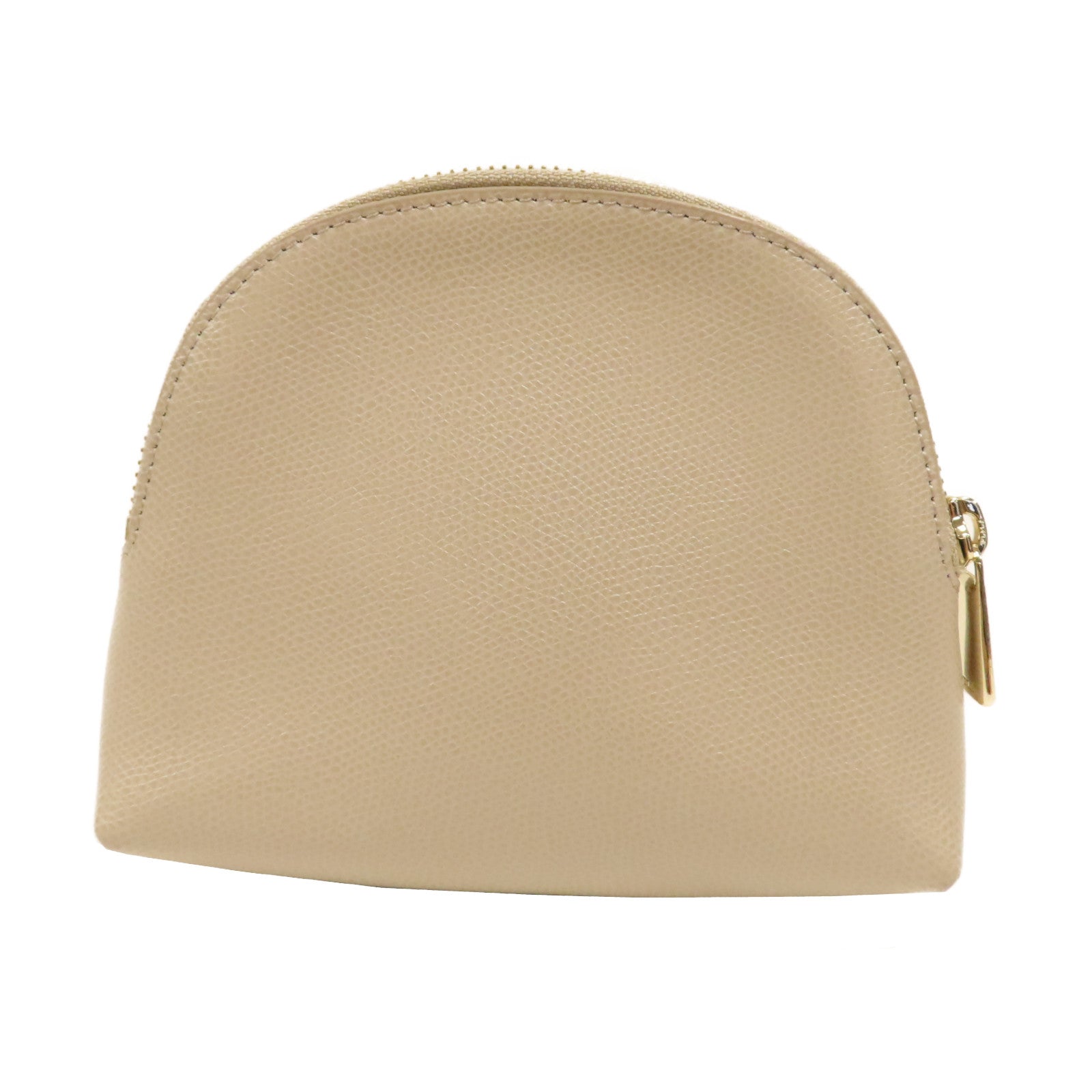 Furla 牛皮皮革Pouch金扣手拿包米色