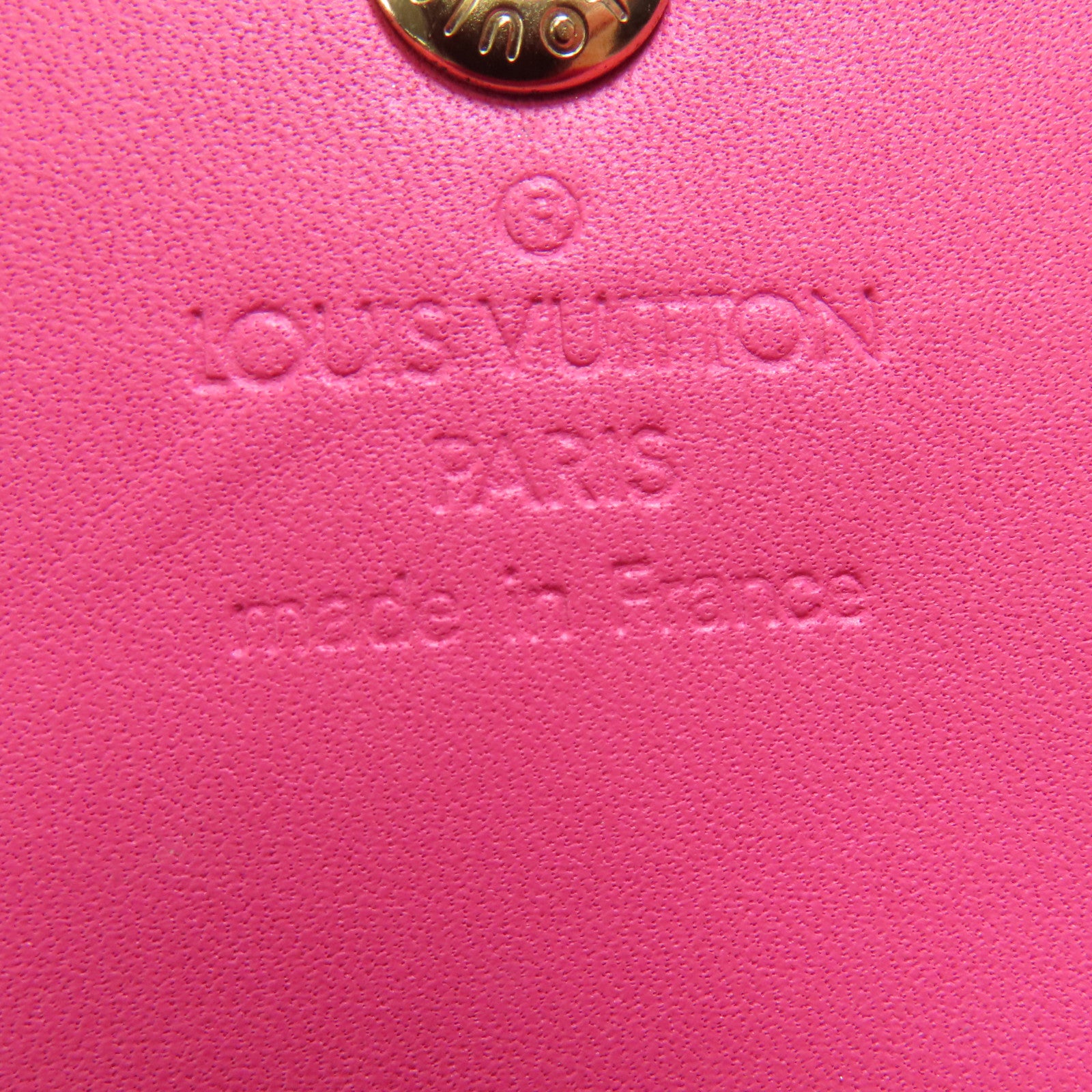 LOUIS VUITTON Vernis Card Case金扣卡片套粉紅色