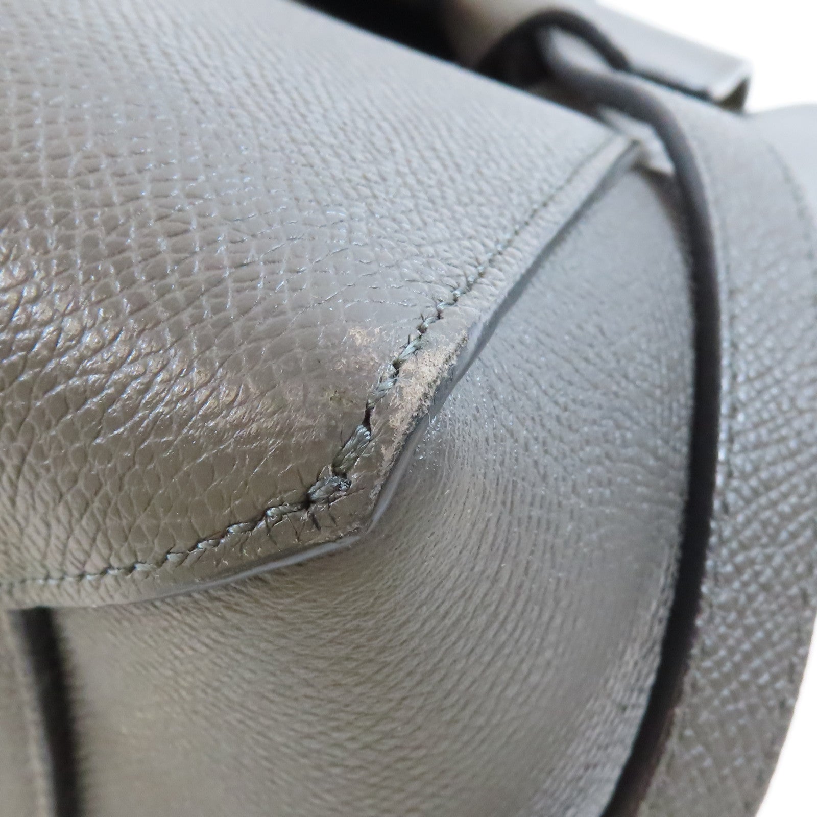 CELINE 牛皮皮革Belt Bag金扣手挽肩背兩用袋灰色