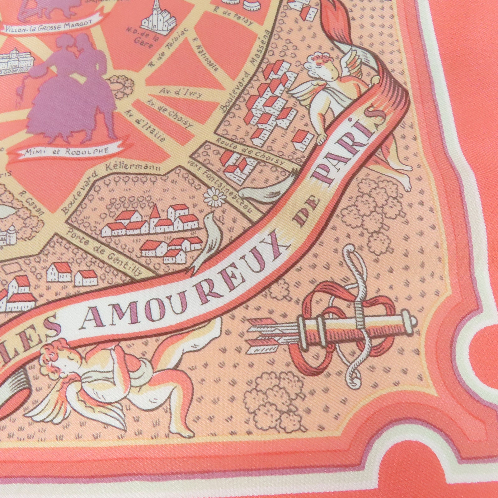 HERMES 【激減優惠】絲質Scarf絲巾橙紅色/橙色