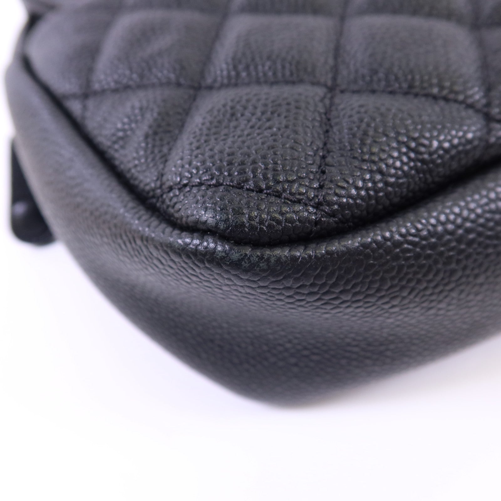 CHANEL 牛皮皮革Chain Shoulder Bag銀扣鏈帶肩背袋
