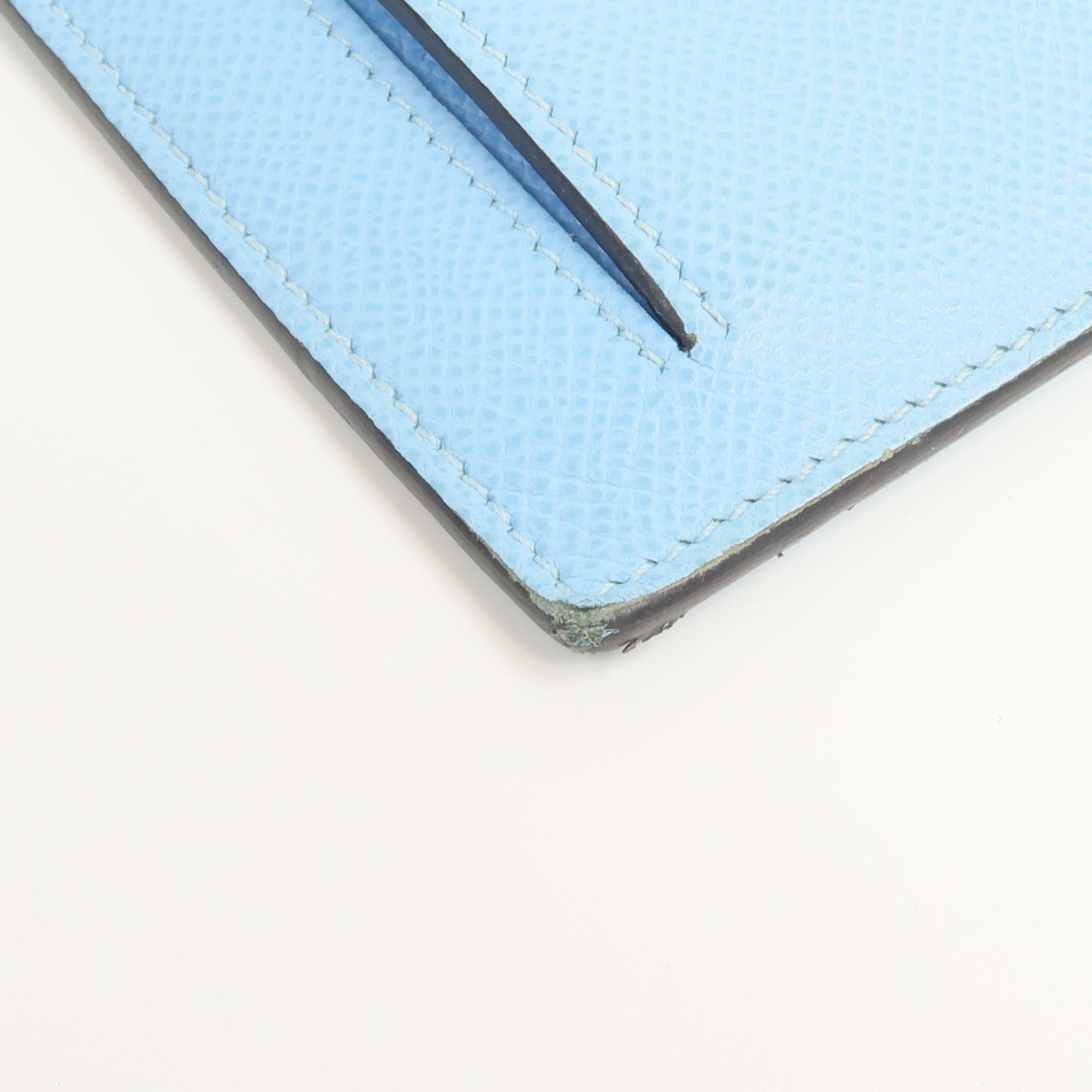 HERMES Epsom皮革Kelly Pocket Compact Wallet錢包Celeste