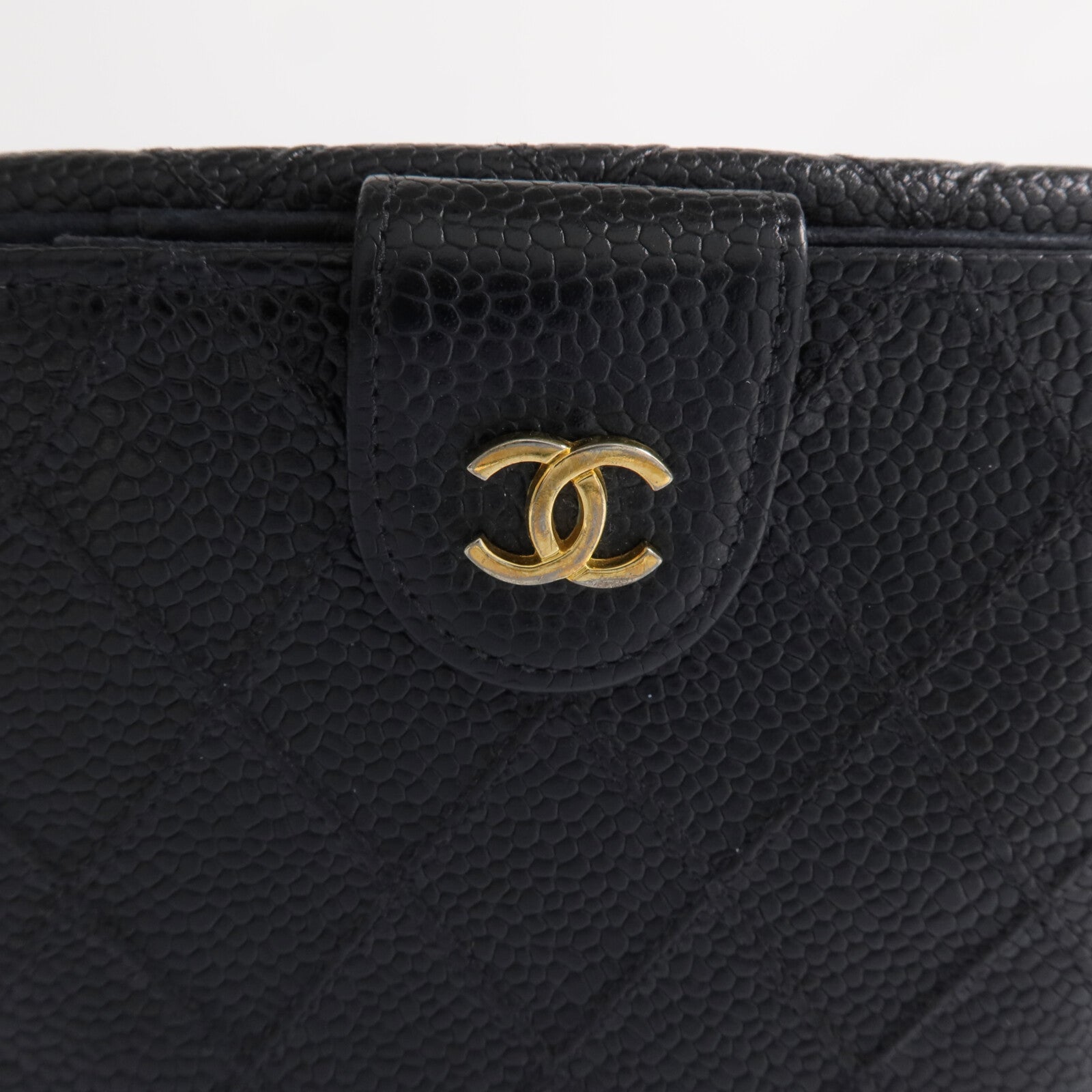 CHANEL 牛皮皮革Fold Wallet金扣錢包
