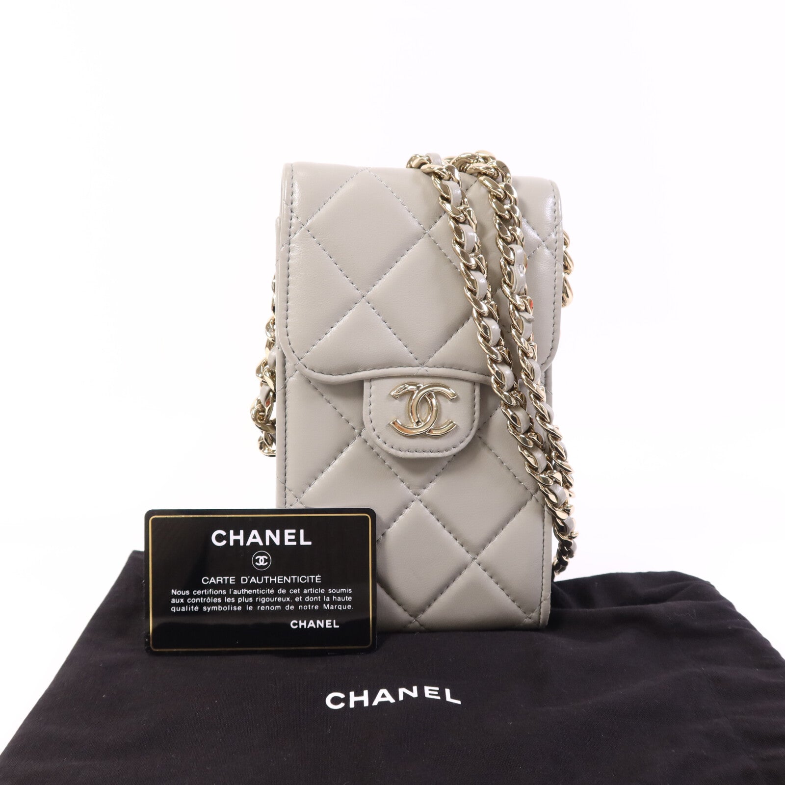 CHANEL 羊皮皮革Chain Shoulder Bag金扣鏈帶肩背袋
