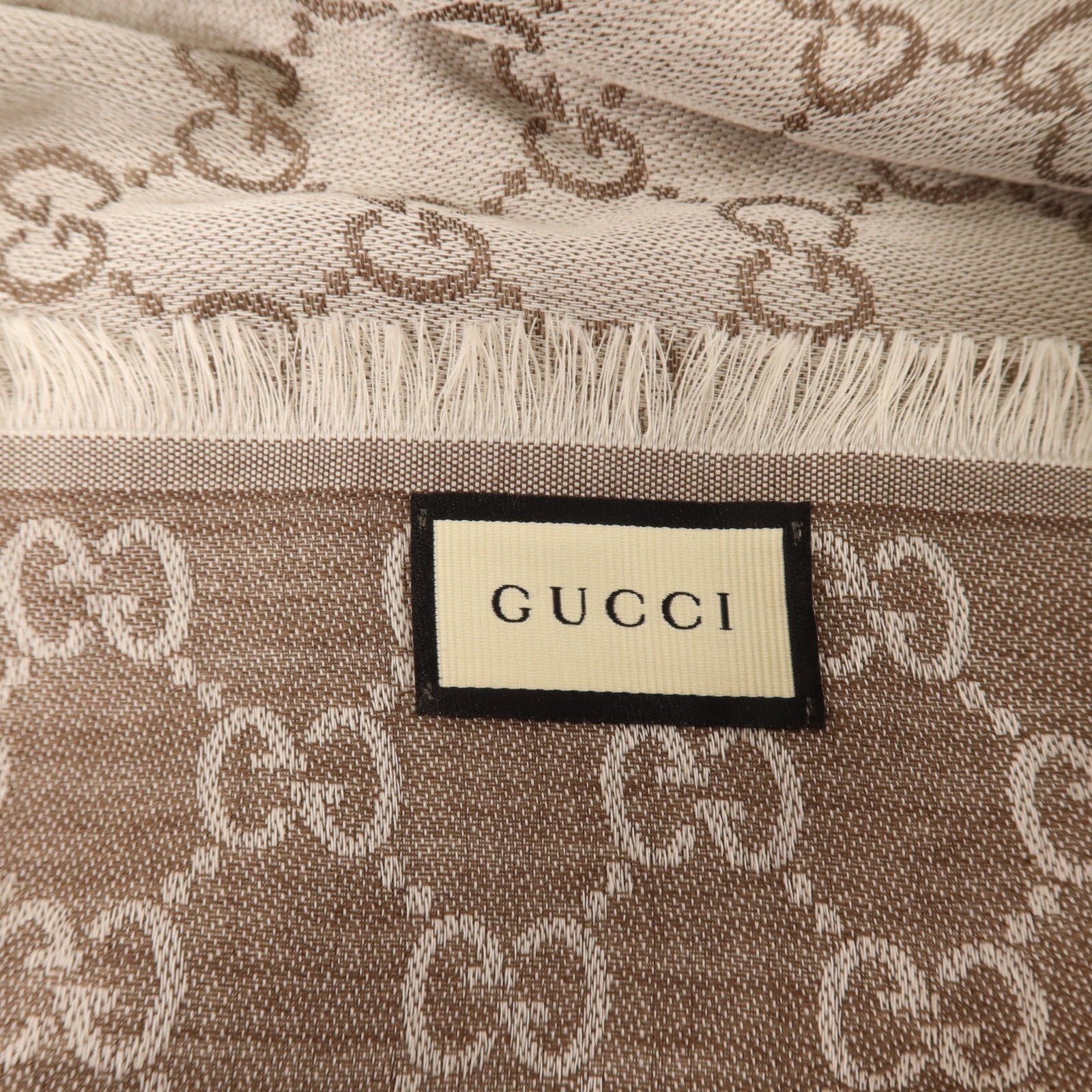 GUCCI 羊毛/絲質Scarf 140x140cm絲巾