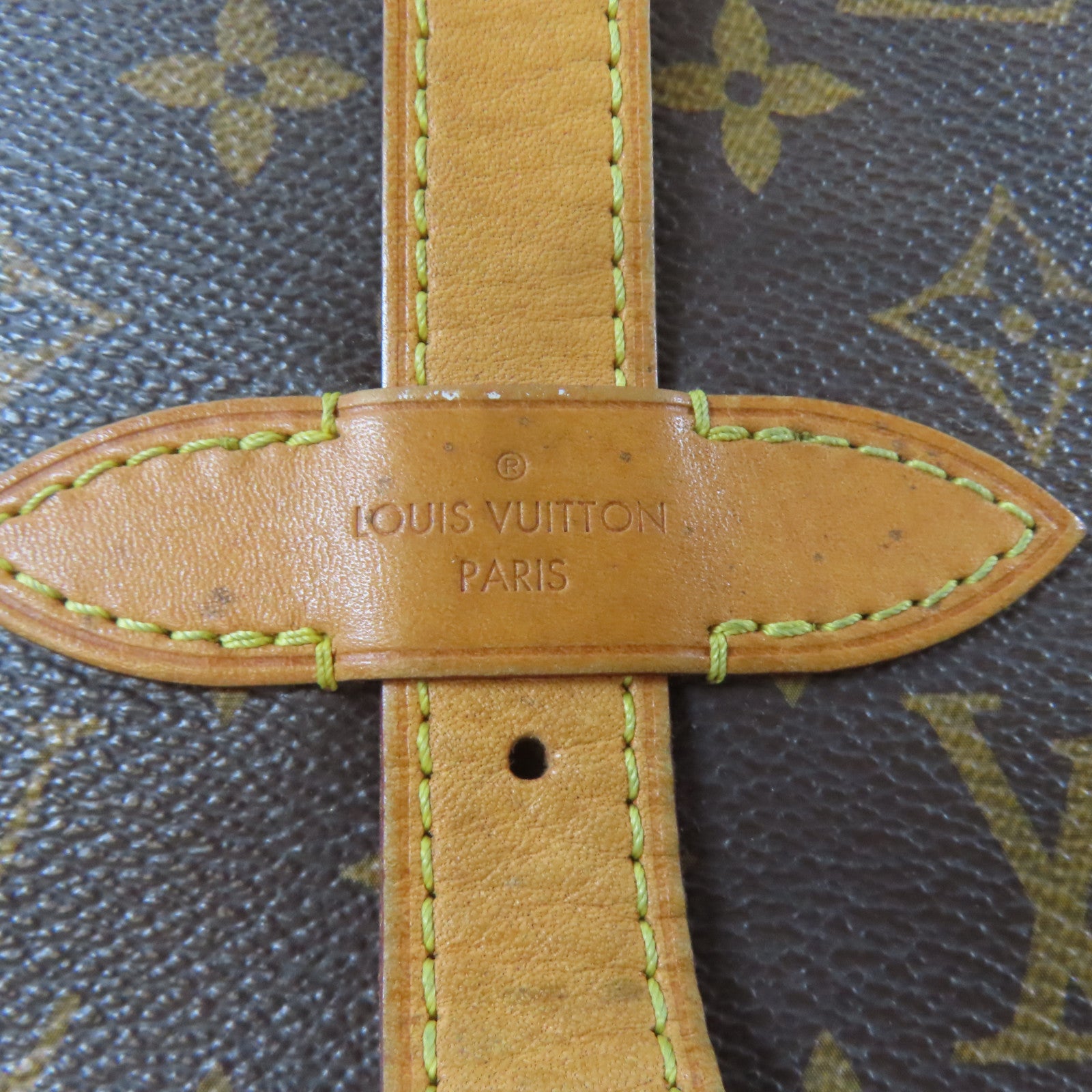LOUIS VUITTON Monogram Saumur MM金扣肩背袋啡色