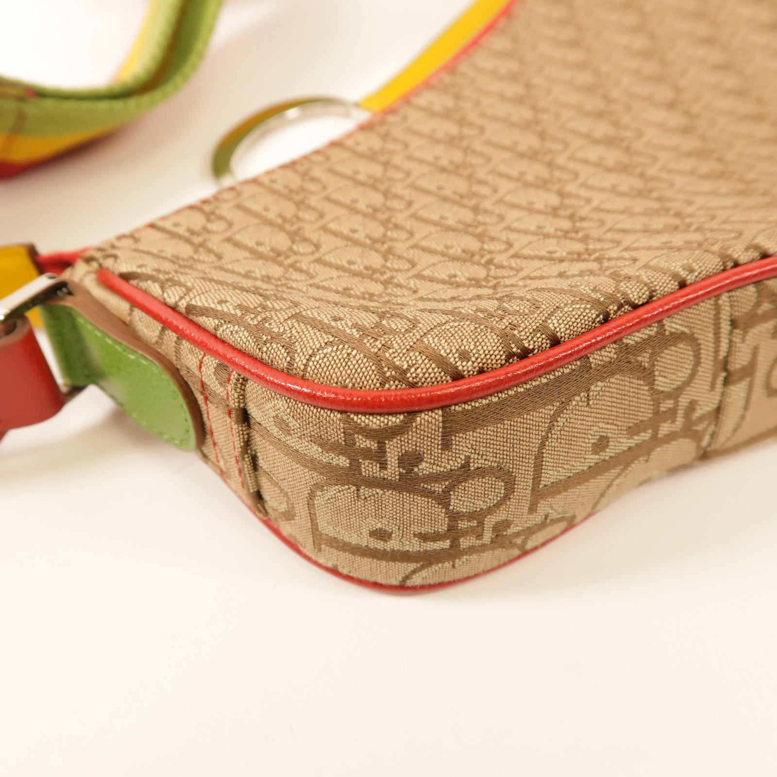 Dior 帆布Saddle Zip Rasta銀扣肩背袋