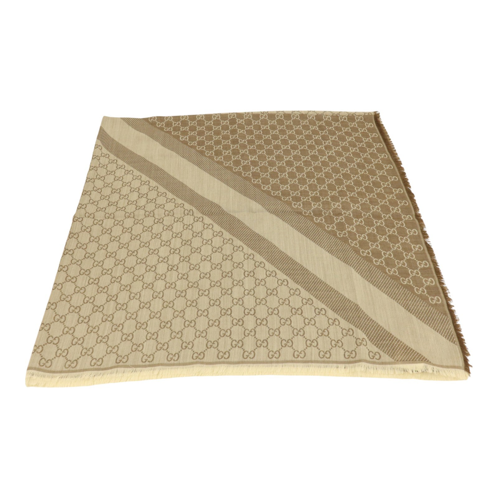 GUCCI 羊毛/絲質Scarf 140x140cm絲巾