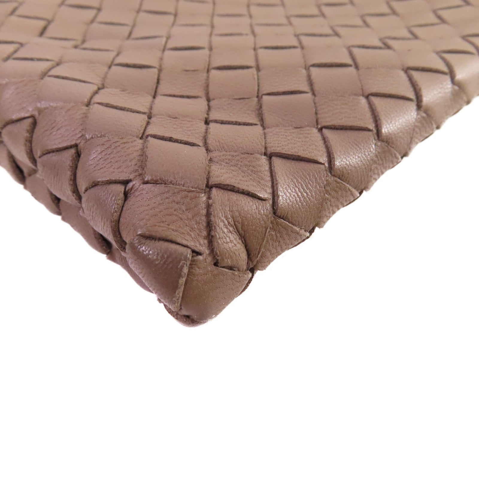 BOTTEGA VENETA 織紋皮革Clutch Bag銀扣手拿包碳灰色