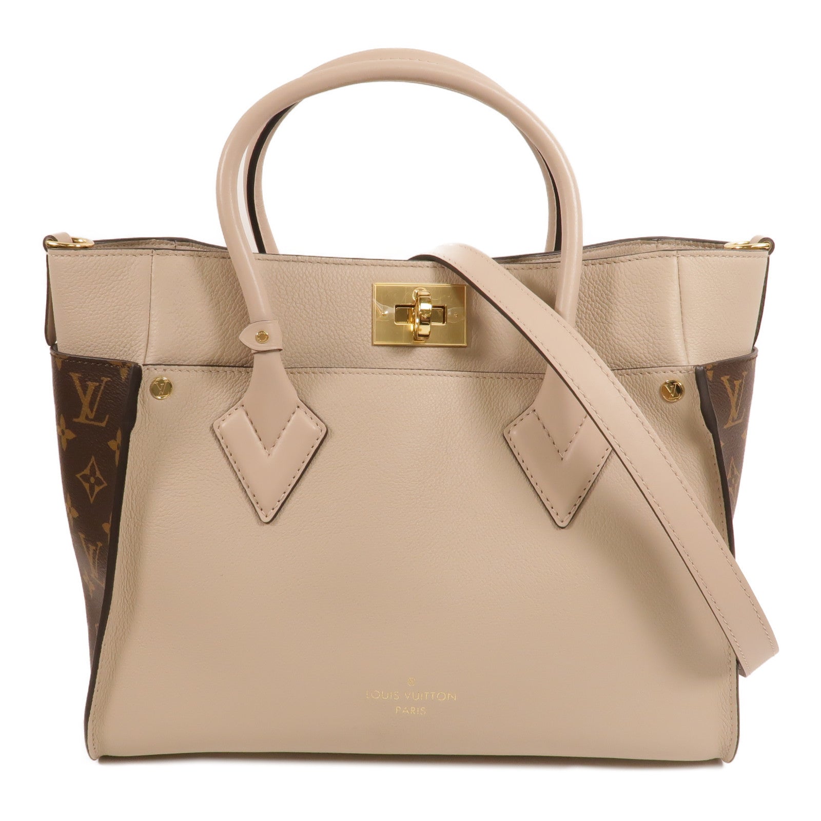 LOUIS VUITTON 牛皮皮革/Monogram On My Side PM手挽肩背兩用袋
