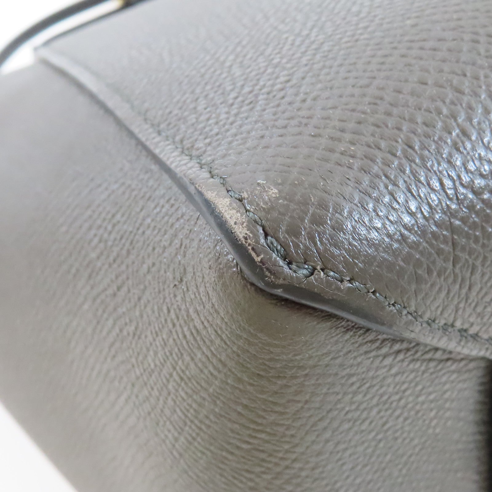 CELINE 牛皮皮革Belt Bag金扣手挽肩背兩用袋灰色