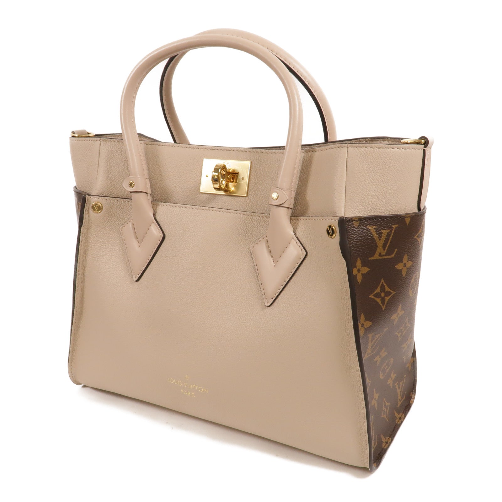 LOUIS VUITTON 牛皮皮革/Monogram On My Side PM手挽肩背兩用袋