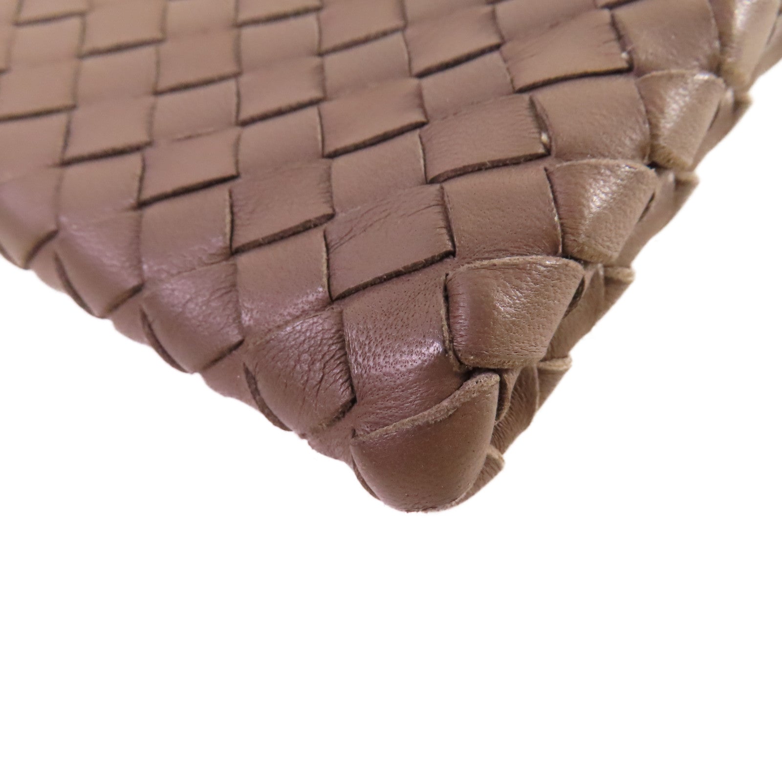 BOTTEGA VENETA 織紋皮革Clutch Bag銀扣手拿包碳灰色