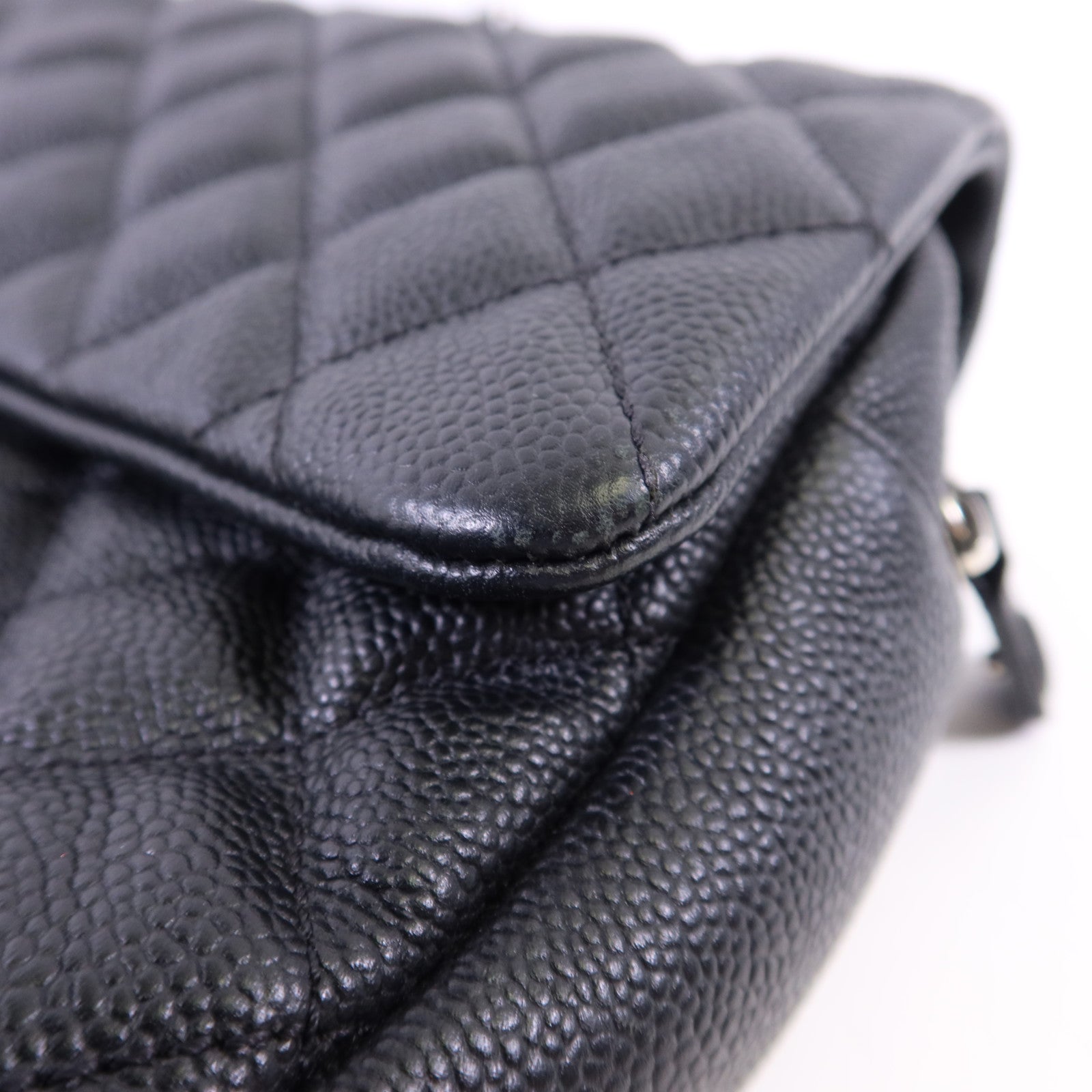 CHANEL 牛皮皮革Chain Shoulder Bag銀扣鏈帶肩背袋