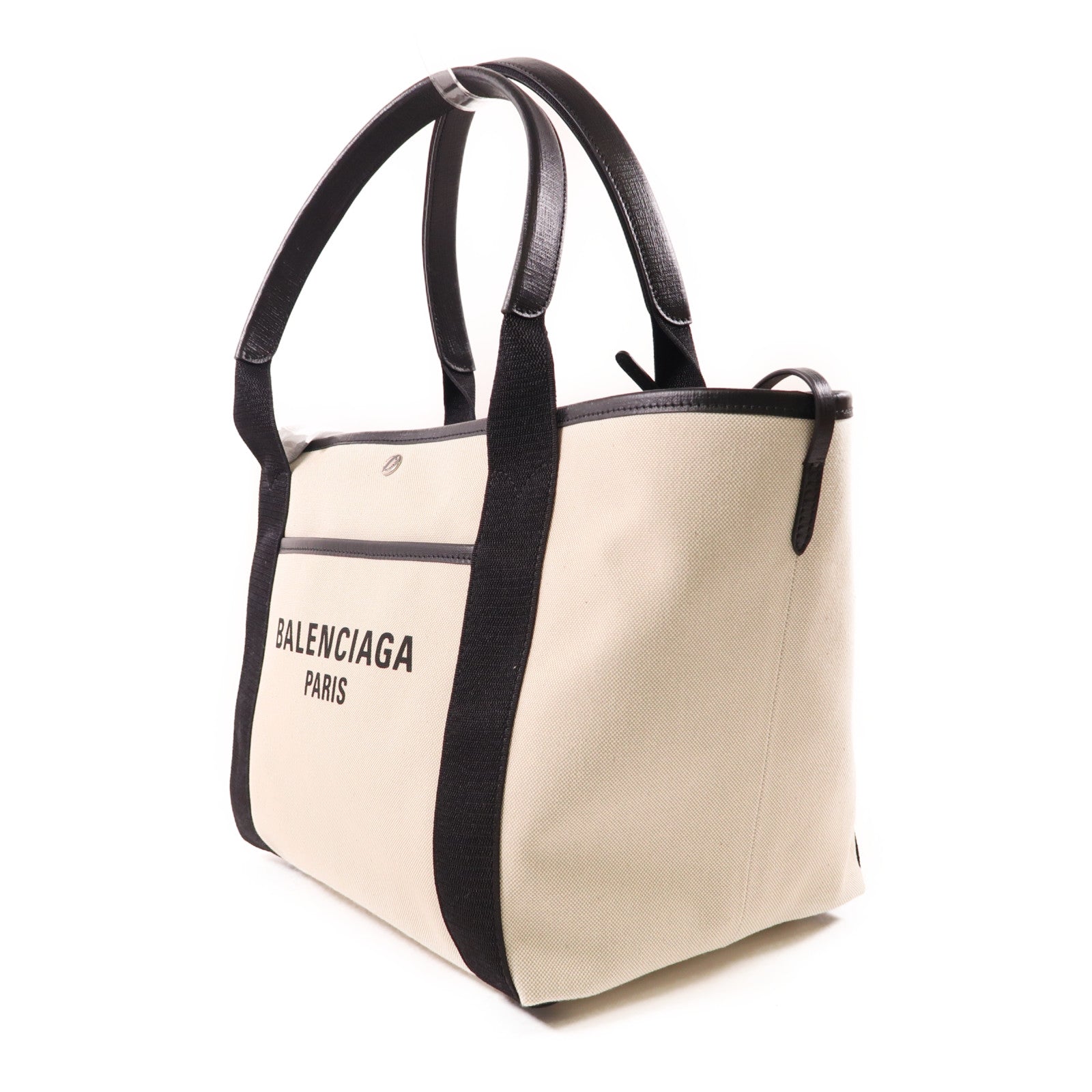 BALENCIAGA 【激減優惠】帆布Biarritz Medium Tote銀扣手挽肩背兩用袋