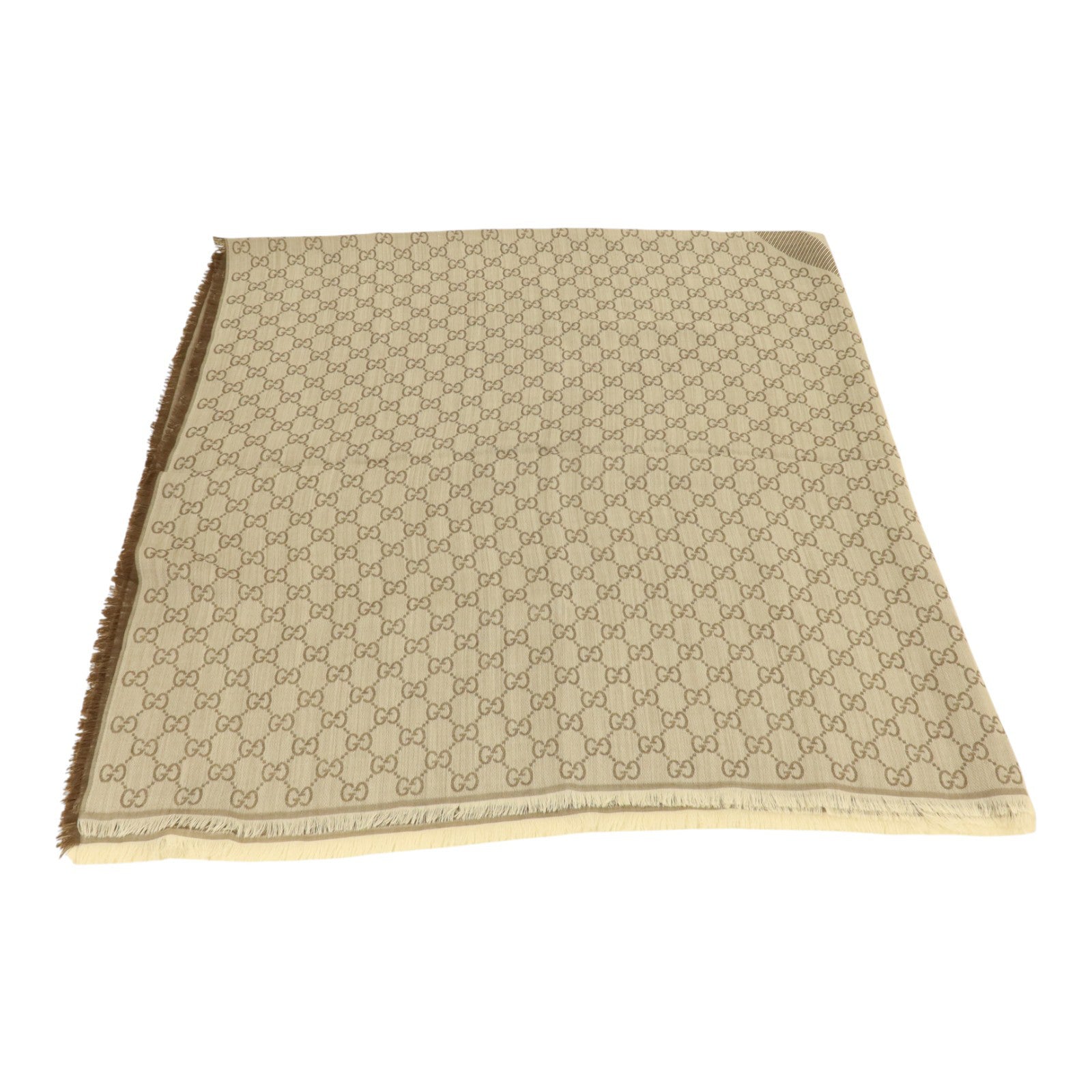 GUCCI 羊毛/絲質Scarf 140x140cm絲巾