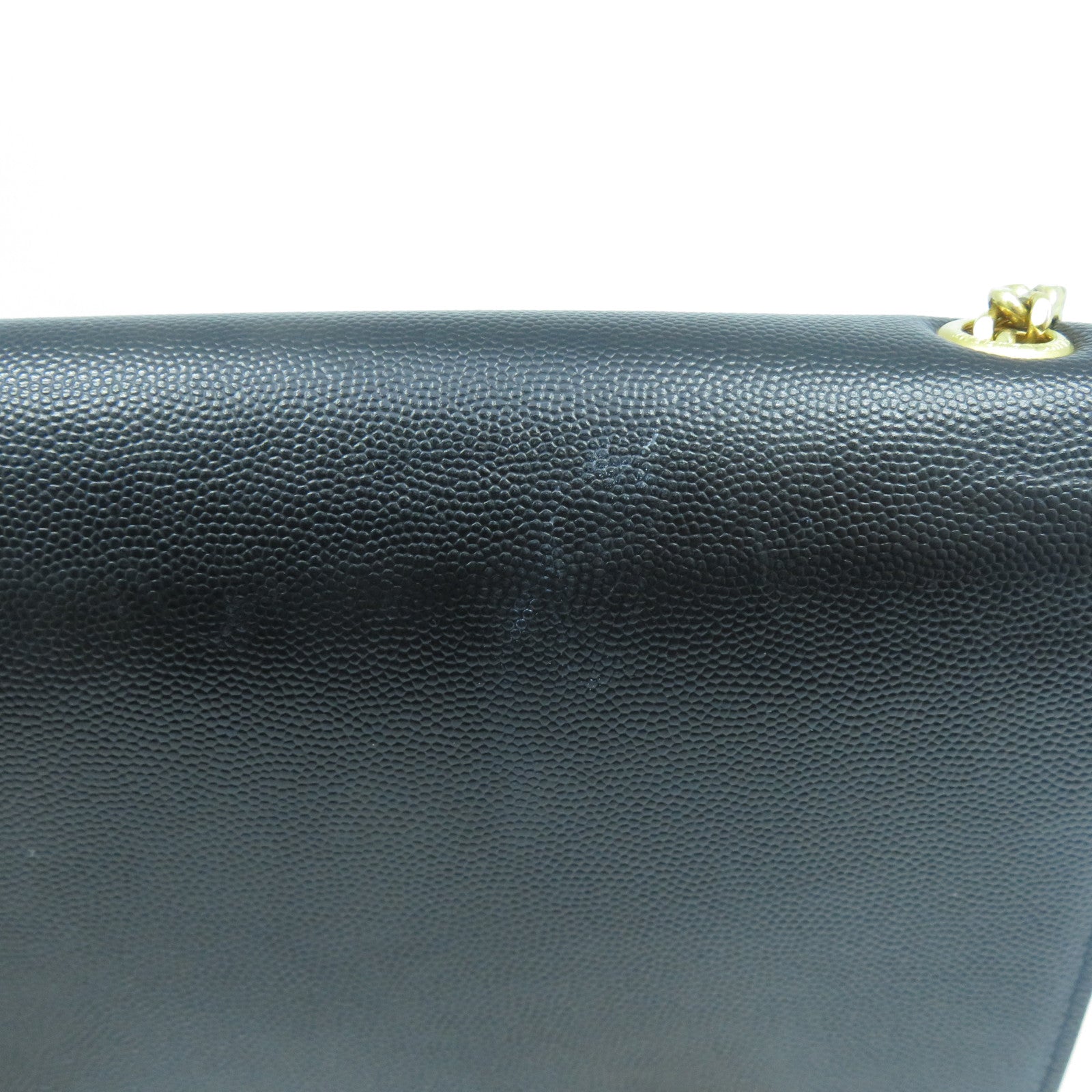 SAINT LAURENT 牛皮皮革Chain Shoulder金扣鏈帶肩背袋黑色