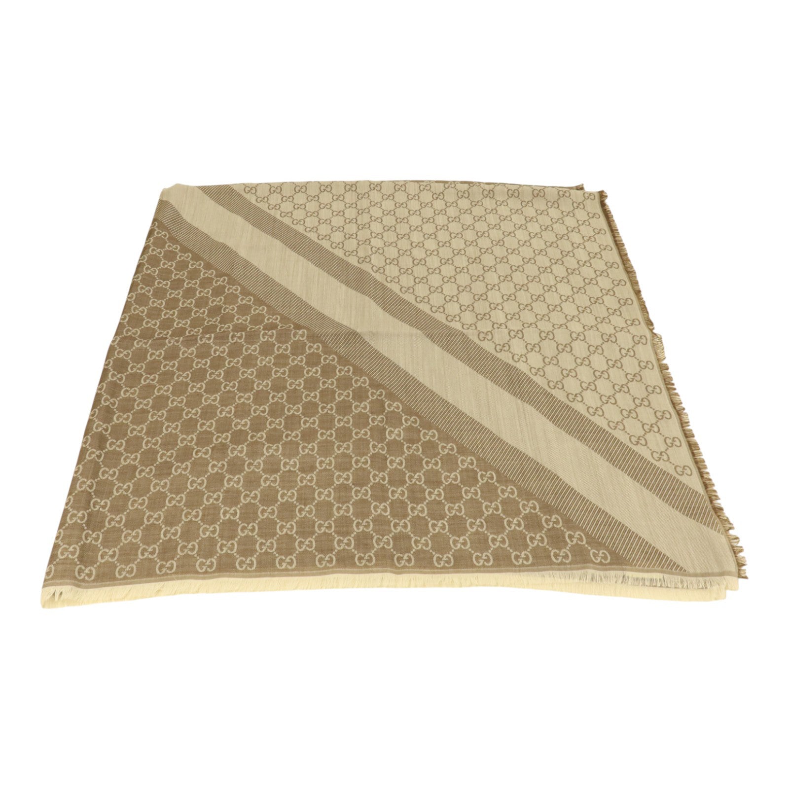 GUCCI 羊毛/絲質Scarf 140x140cm絲巾