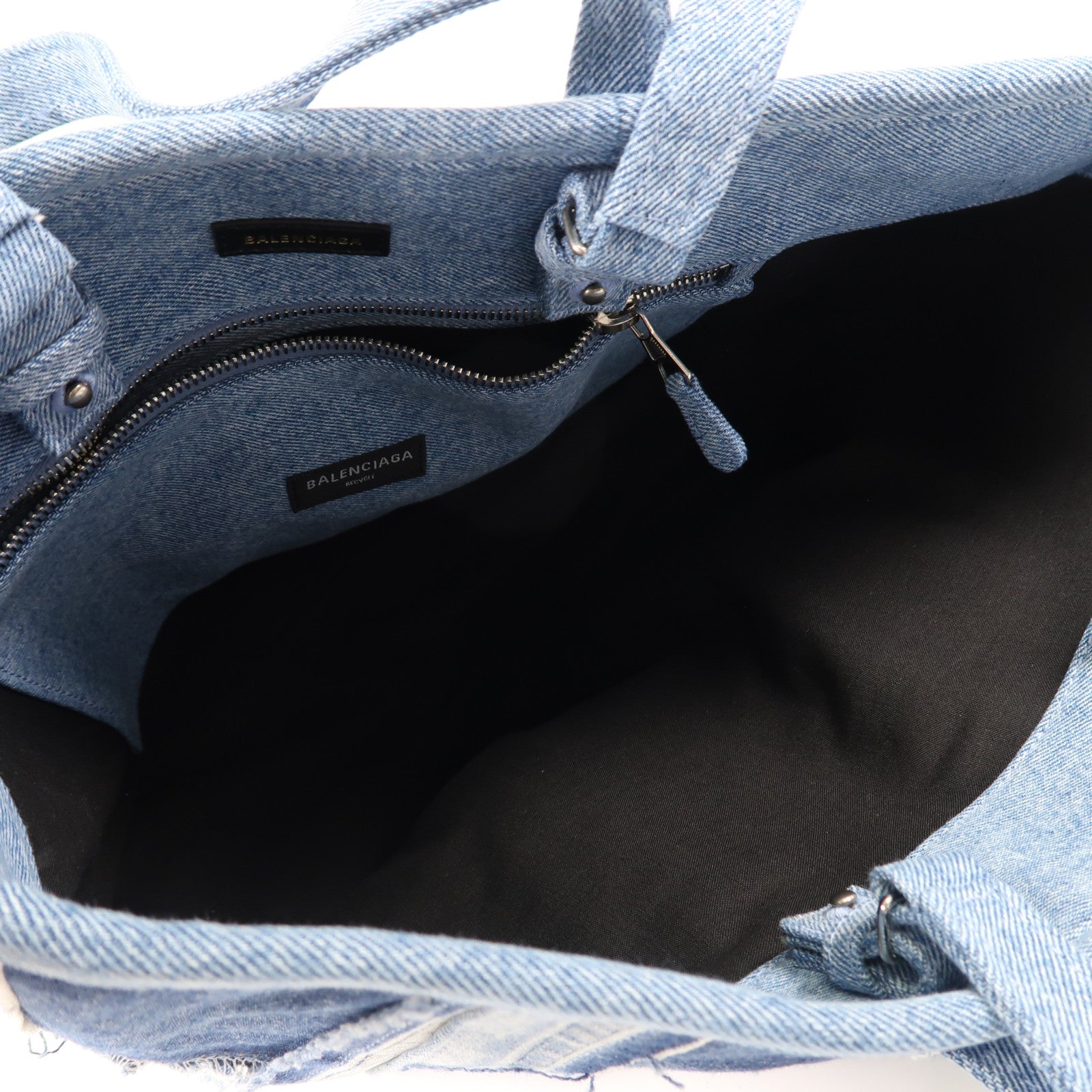 BALENCIAGA 牛仔布Barbes East-West Tote Bag銀扣手挽肩背兩用袋