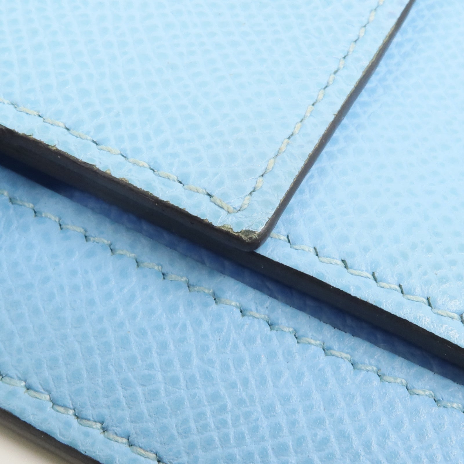 HERMES Epsom皮革Kelly Pocket Compact Wallet錢包Celeste