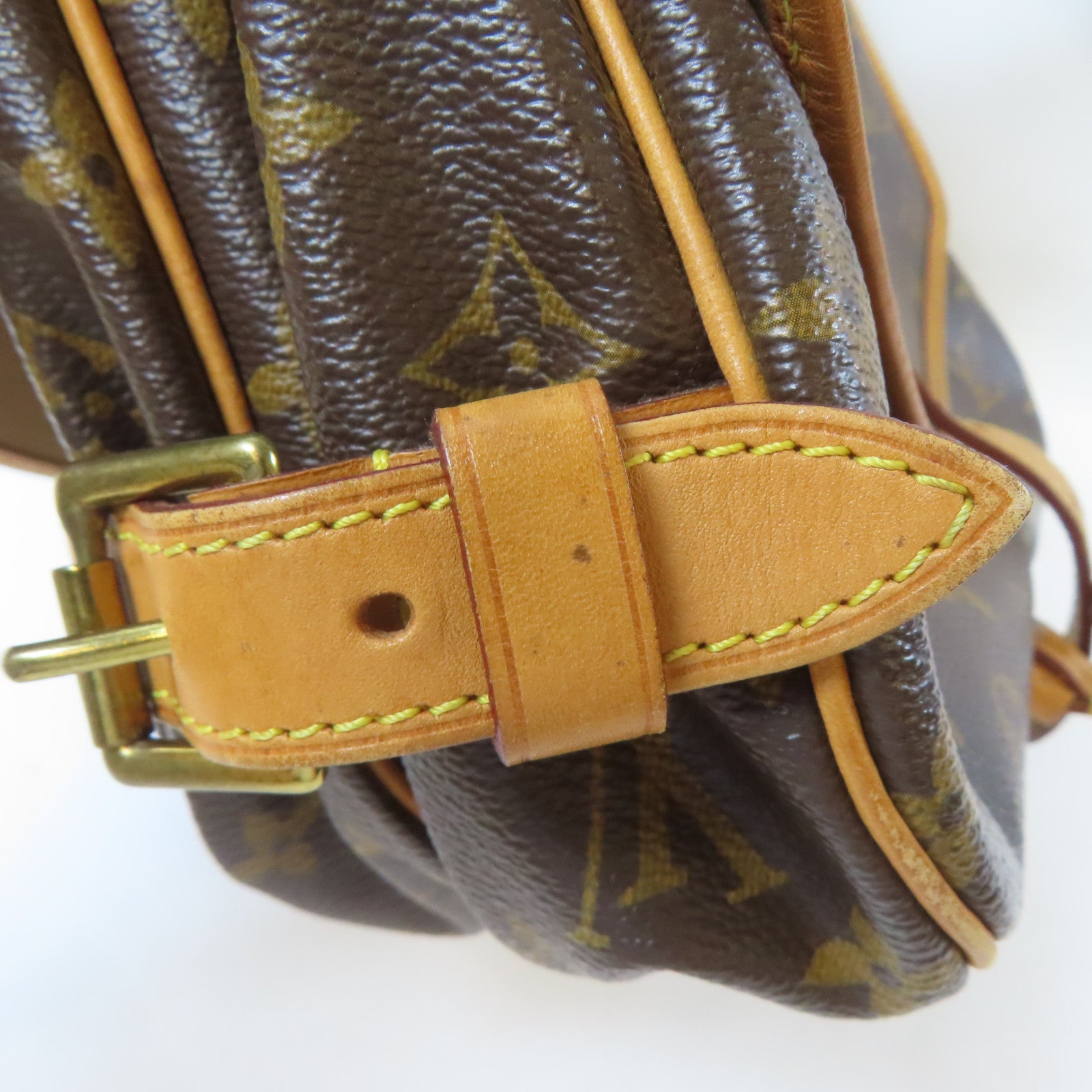 LOUIS VUITTON Monogram Saumur MM金扣肩背袋啡色