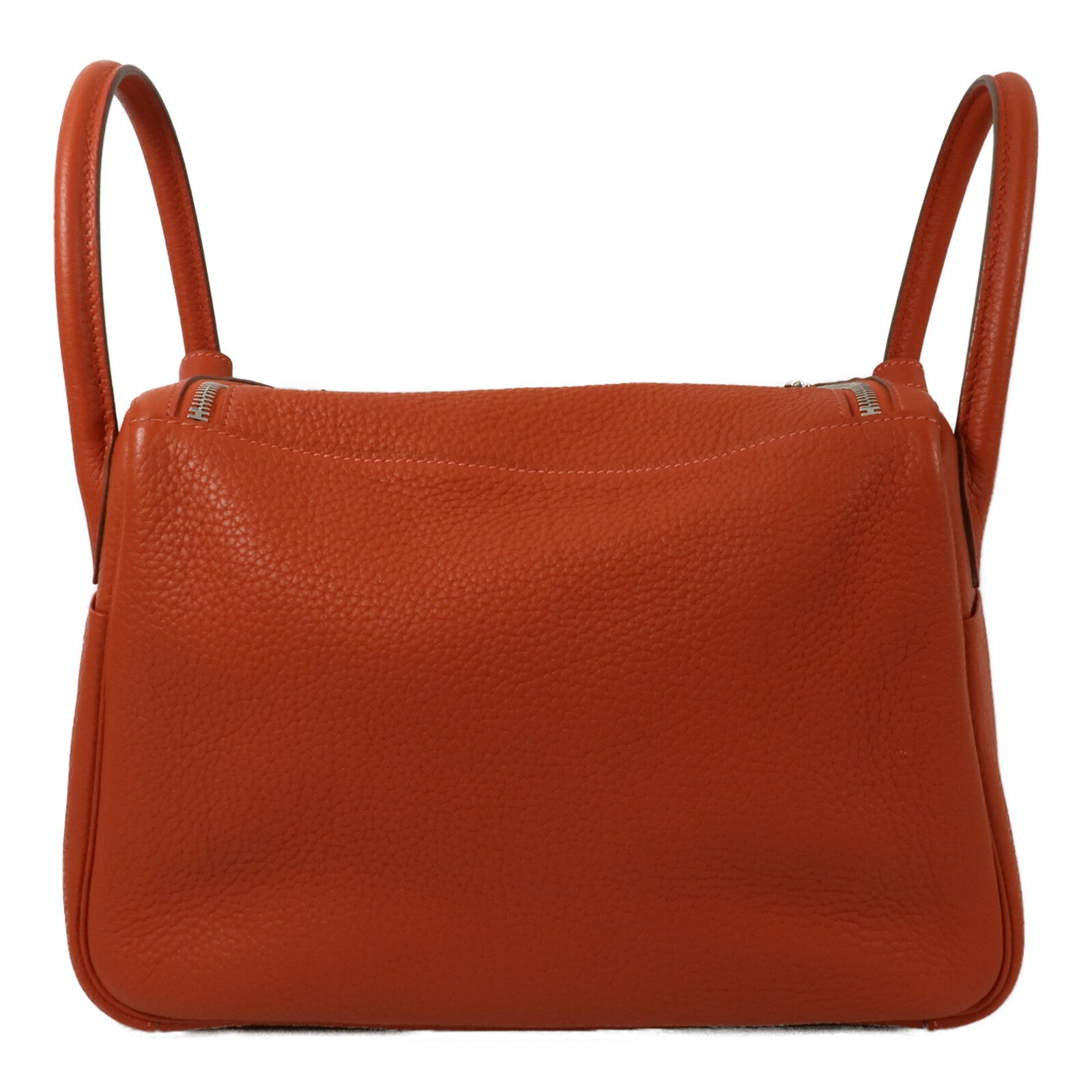 HERMES Clemence皮革Lindy 30手挽肩背兩用袋Orange Poppy