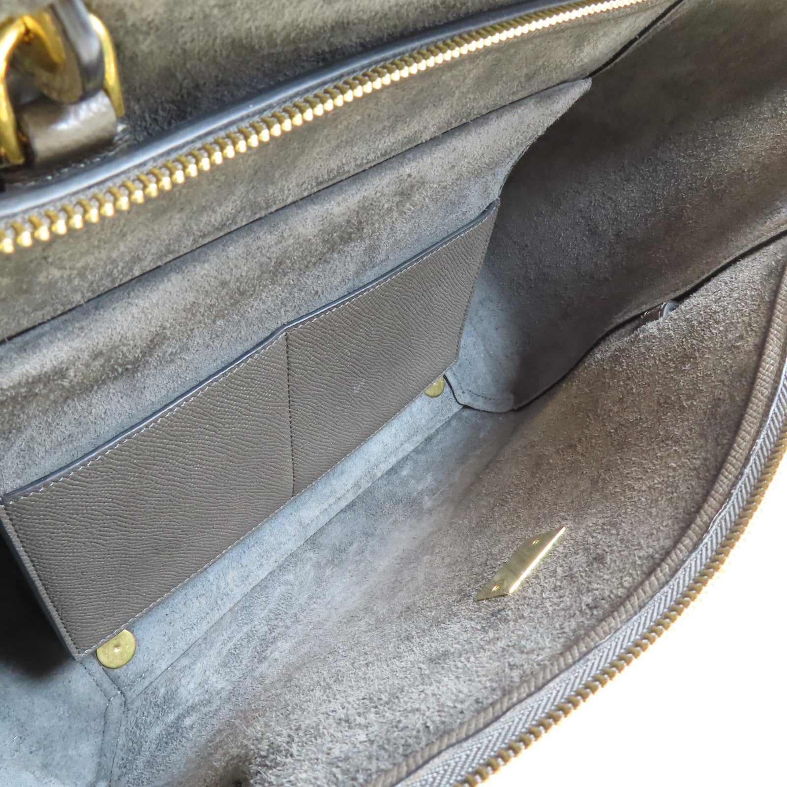 CELINE 牛皮皮革Belt Bag金扣手挽肩背兩用袋灰色