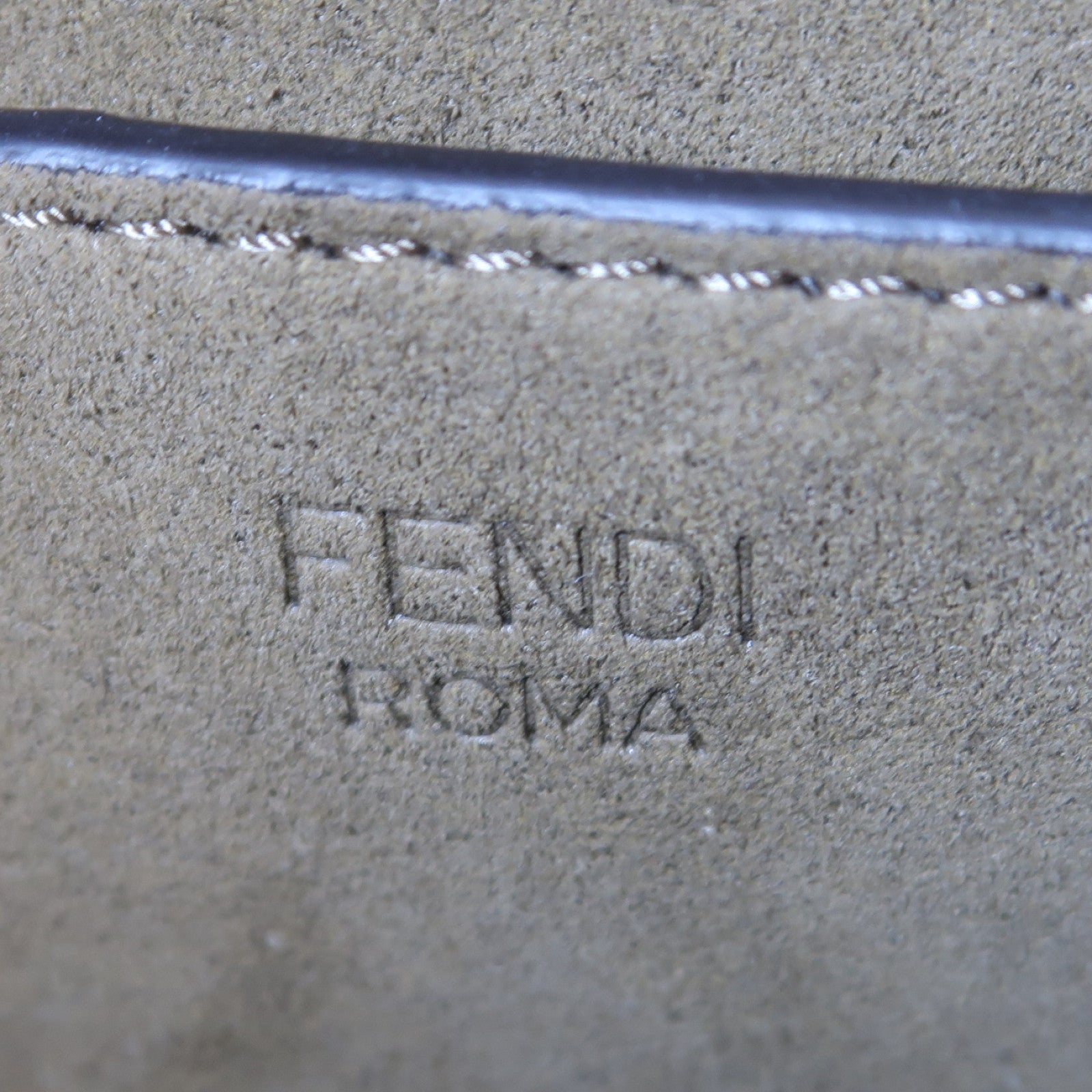 FENDI 帆布/皮革Sunshine Small金扣手挽肩背兩用袋啡色