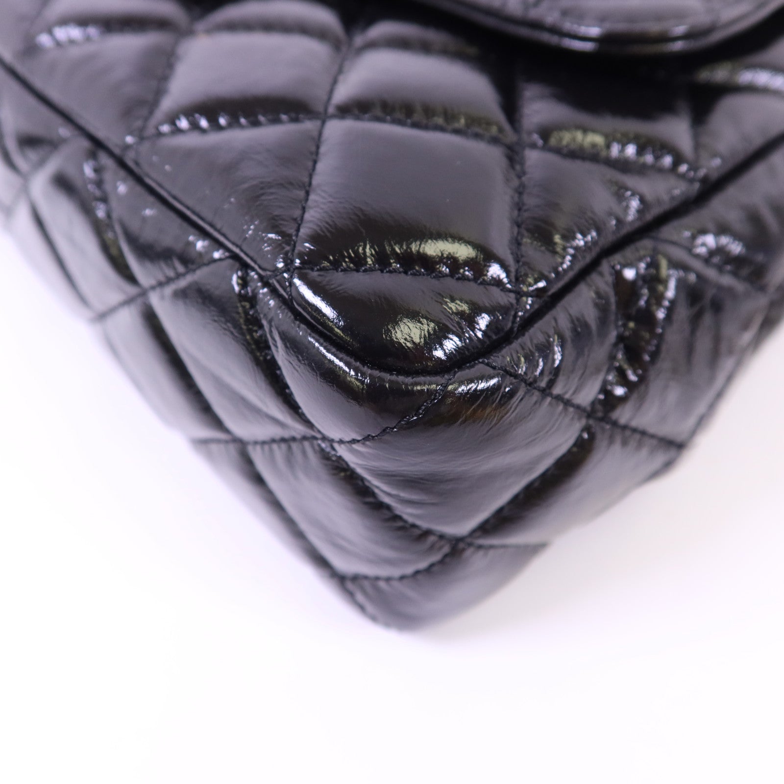 CHANEL 牛皮皮革Shiny Crumpled Hobo金扣鏈帶肩背袋