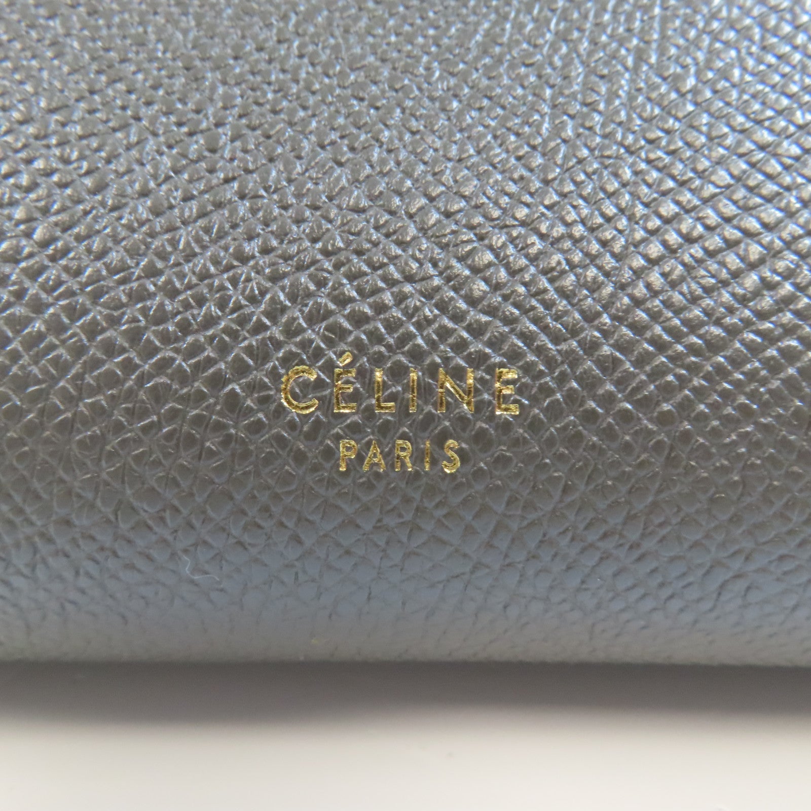CELINE 牛皮皮革Belt Bag金扣手挽肩背兩用袋灰色