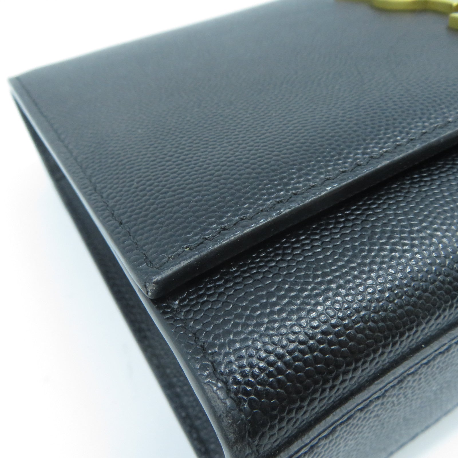SAINT LAURENT 牛皮皮革Chain Shoulder金扣鏈帶肩背袋黑色
