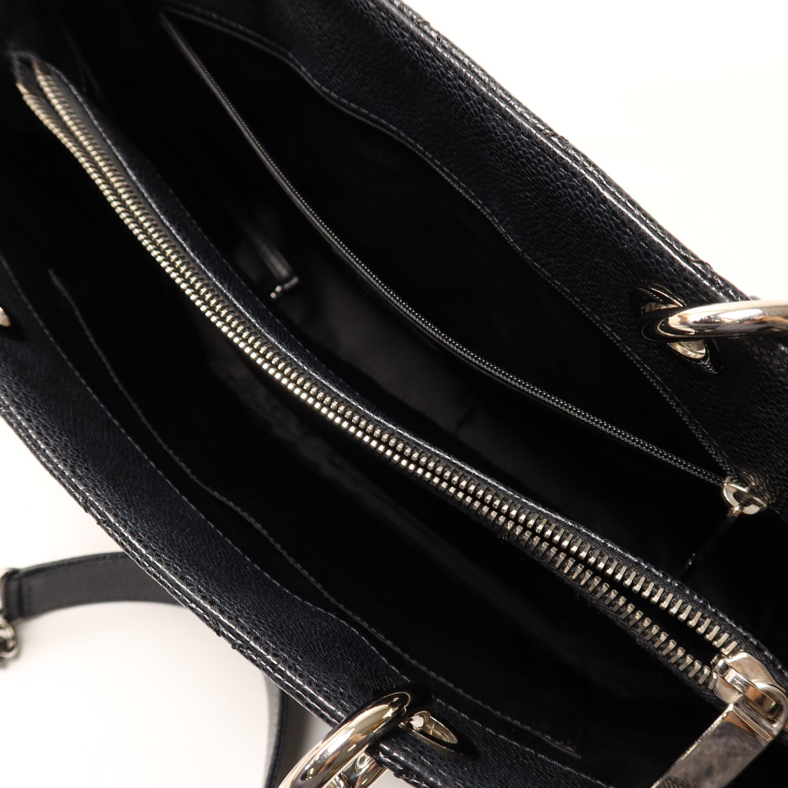 CHANEL 牛皮皮革GST Grand Shopping Tote Bag銀扣鏈帶肩背袋