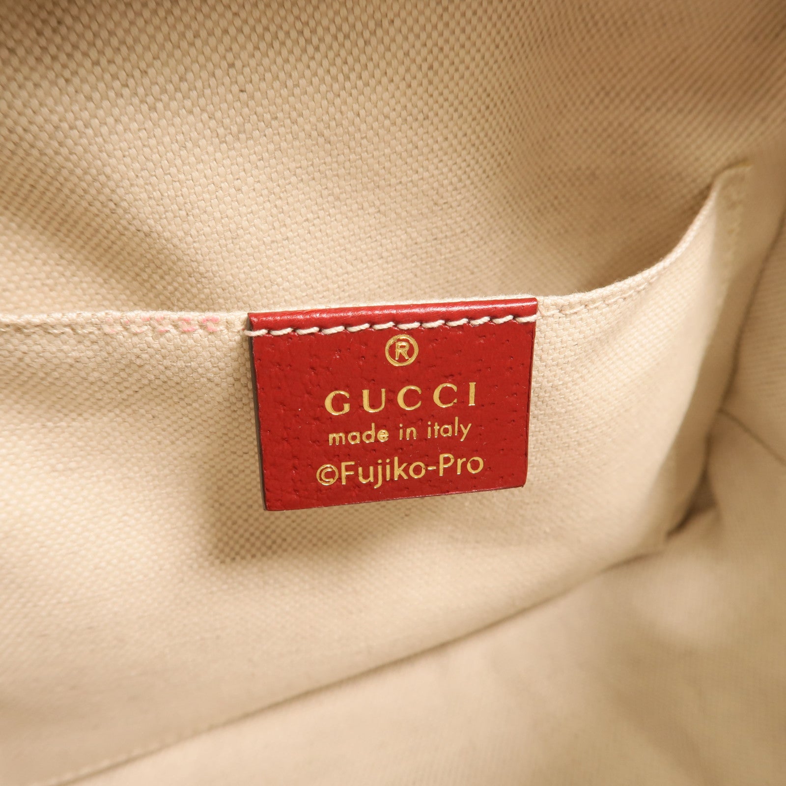 GUCCI 塗層帆布Doraemon Micro GG Supreme鏈帶手挽肩背兩用袋