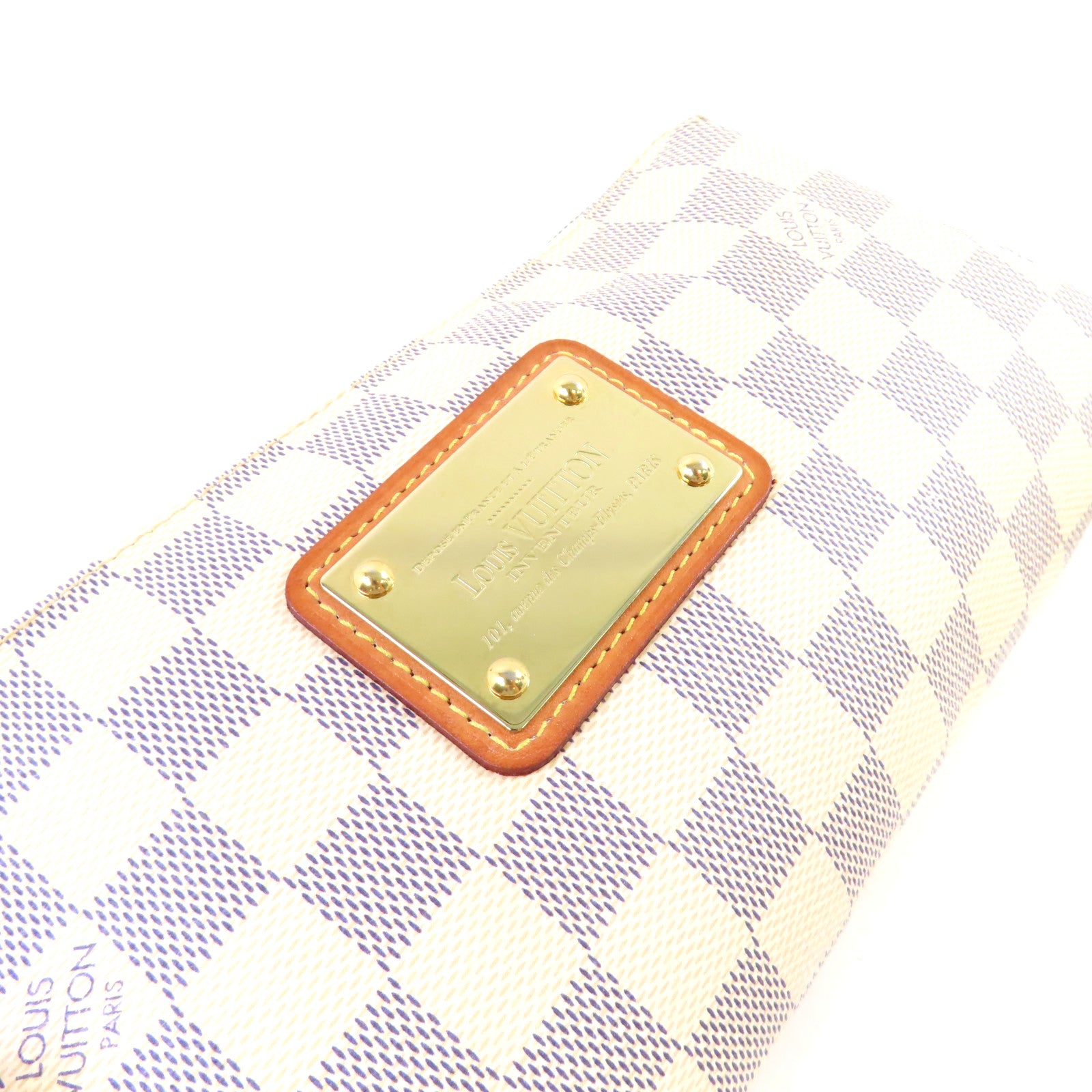 LOUIS VUITTON Damier Azur Eva 2Way Shoulder Bag金扣手挽肩背兩用袋米白色