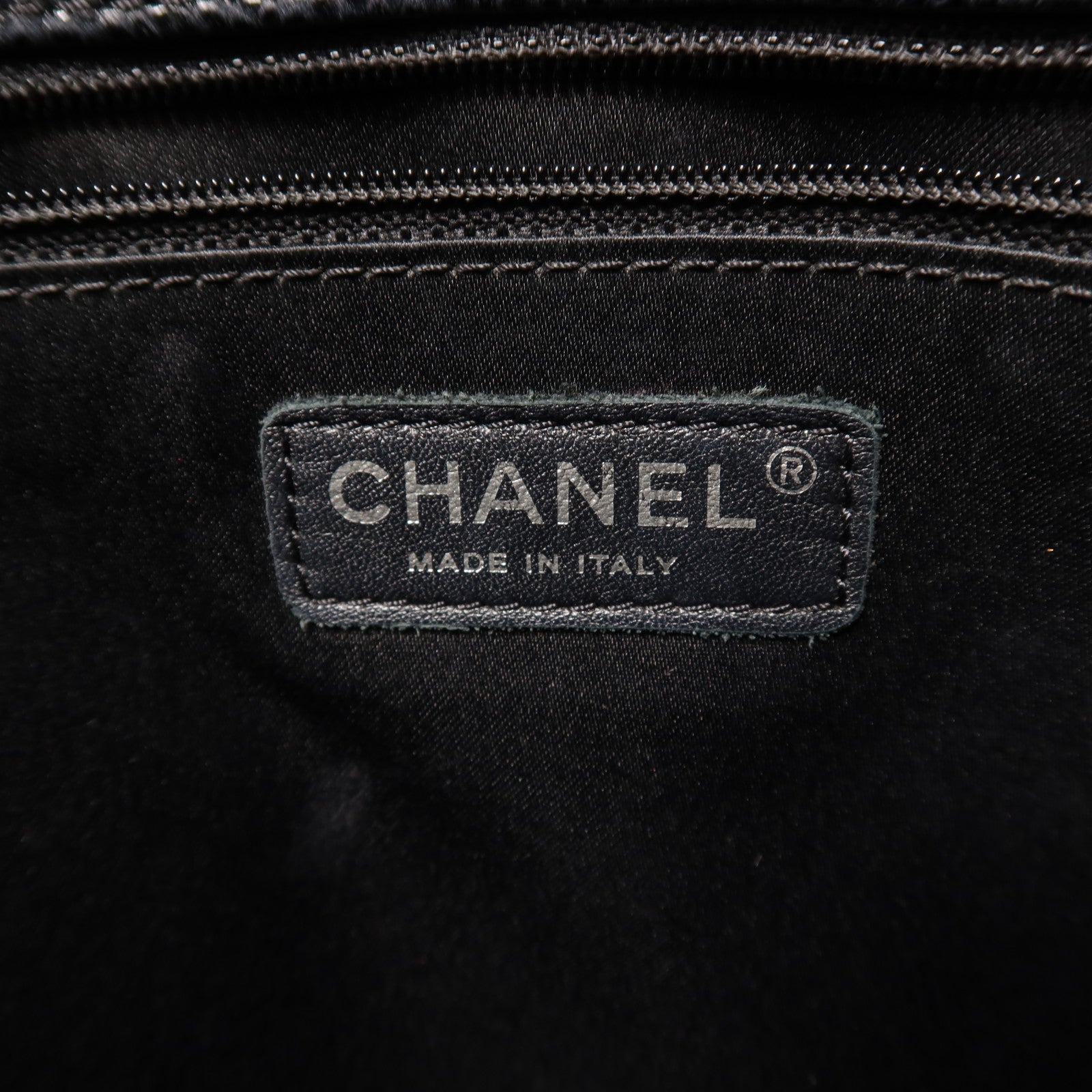 CHANEL 牛皮皮革GST Grand Shopping Tote Bag銀扣鏈帶肩背袋