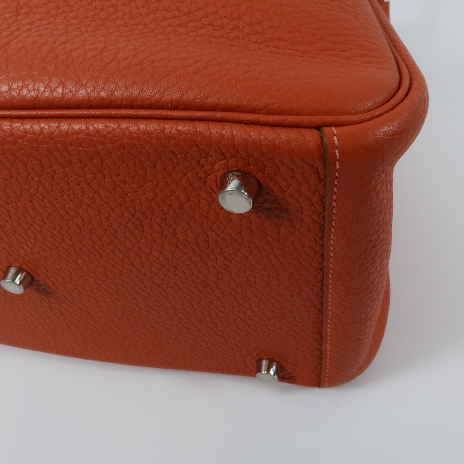 HERMES Clemence皮革Lindy 30手挽肩背兩用袋Orange Poppy