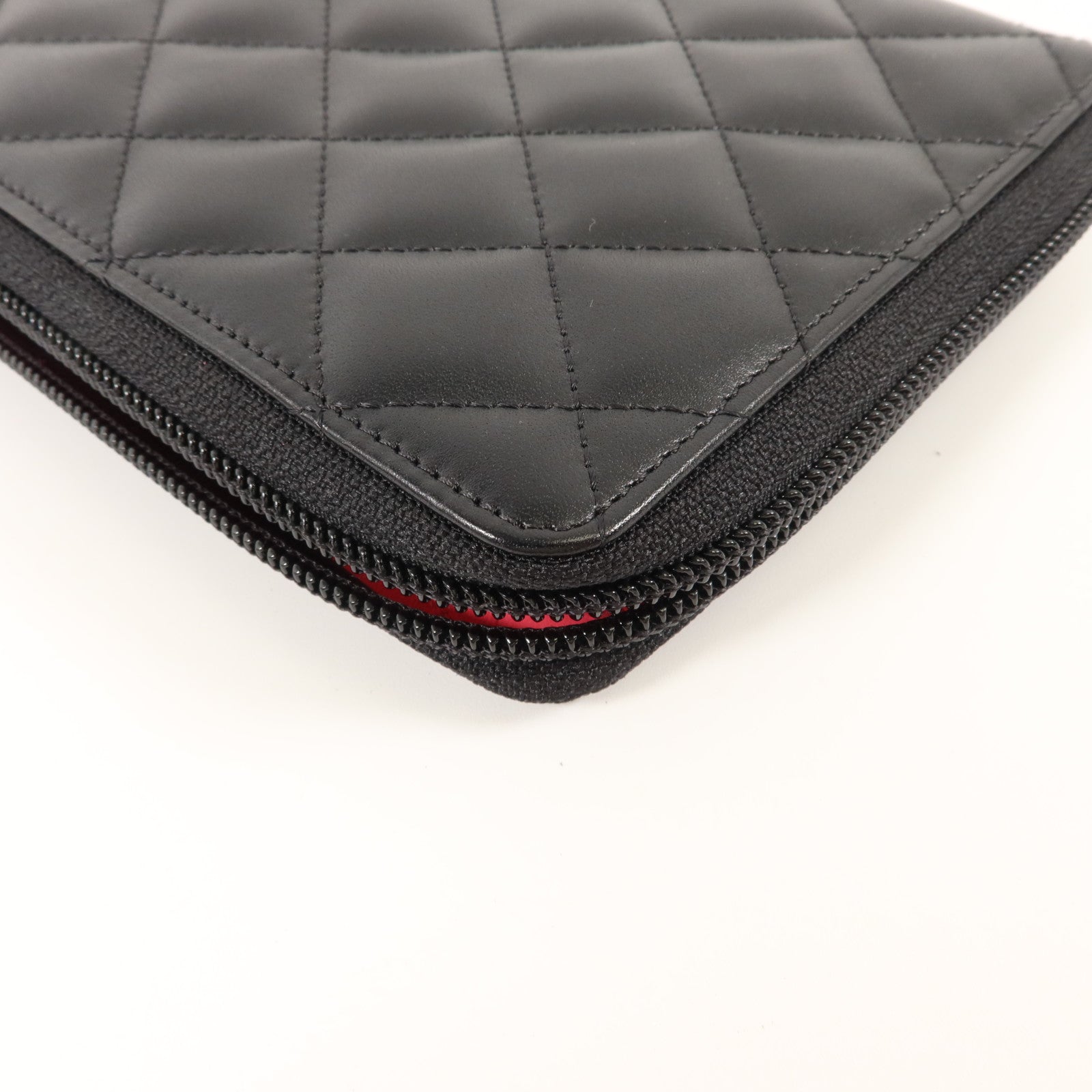 CHANEL 牛皮皮革Cambon Zipper Long Wallet銀扣長錢包