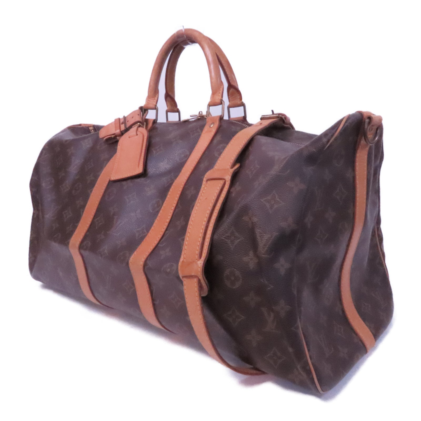 LOUIS VUITTON Monogram Keepall 55 Bandouliere金扣手挽肩背兩用袋啡色