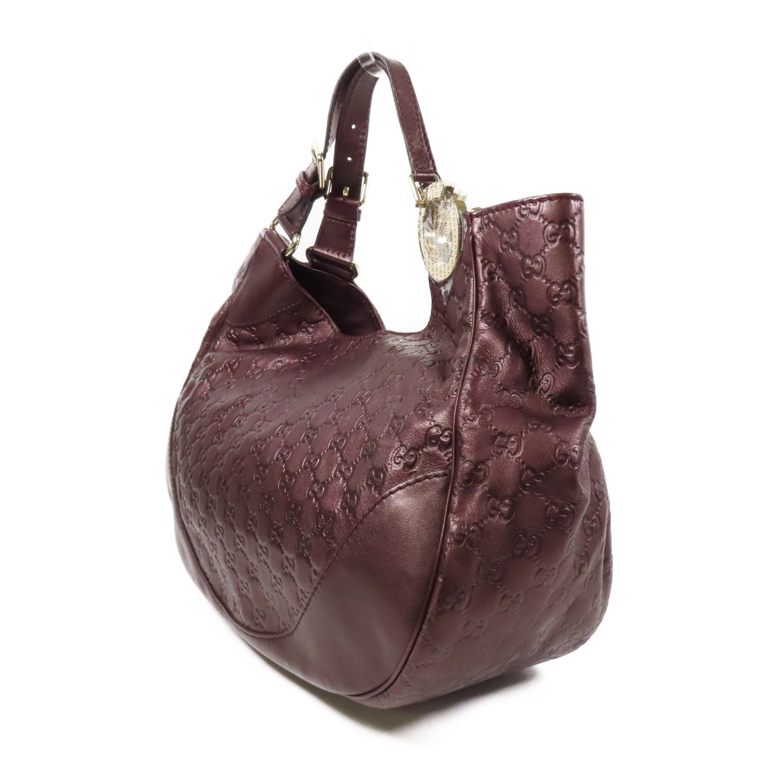 GUCCI GG GHW Guccissima Charlotte Shoulder Bag 203504 Leather Brown 