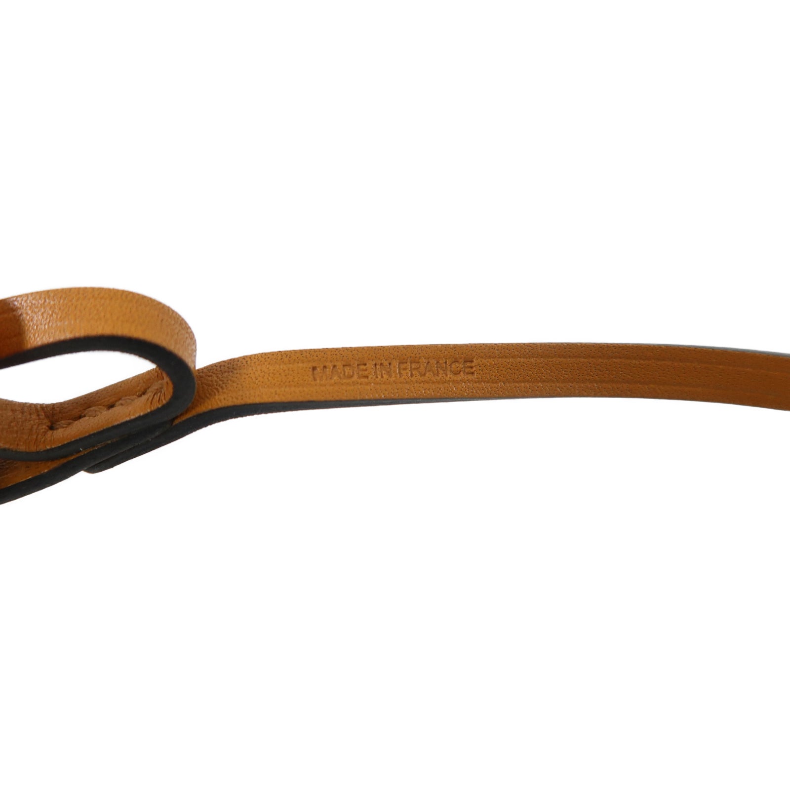 HERMES 皮革Oran Charm掛飾經典駝色