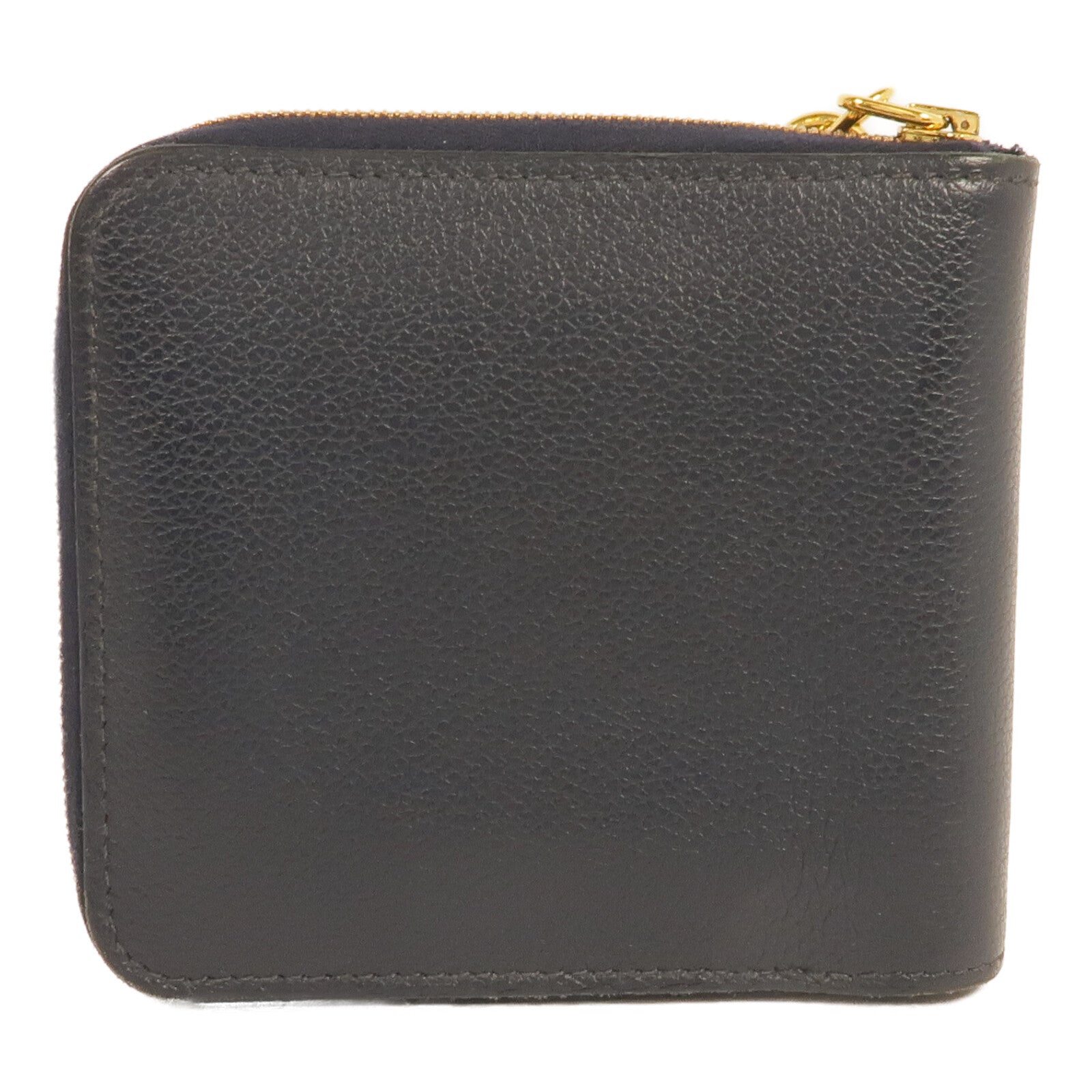 HERMES Evercolor皮革Zipper Wallet金扣錢包Bleu Nuit