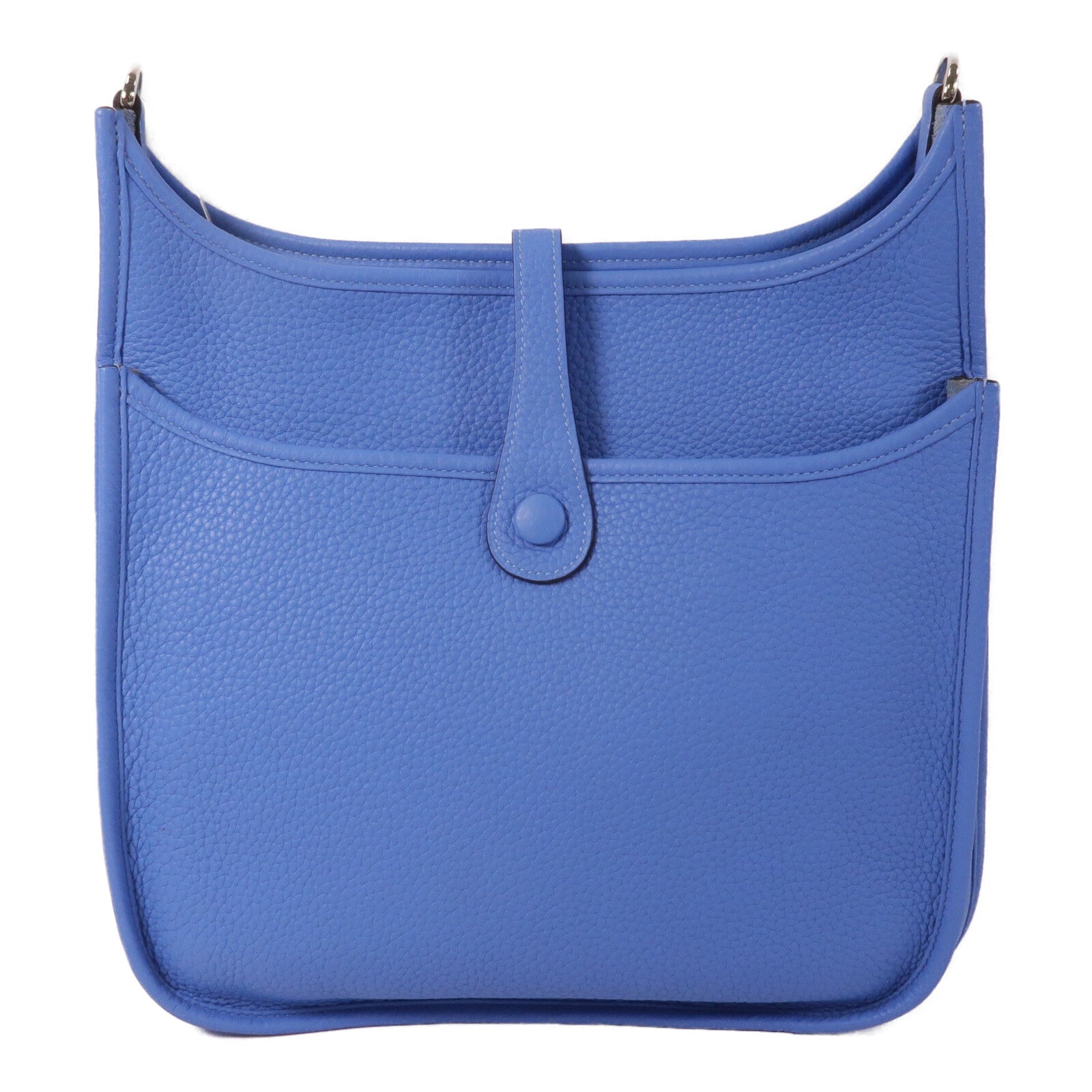 HERMES Clemence皮革Evelyne PM肩背袋Bleu Paradis